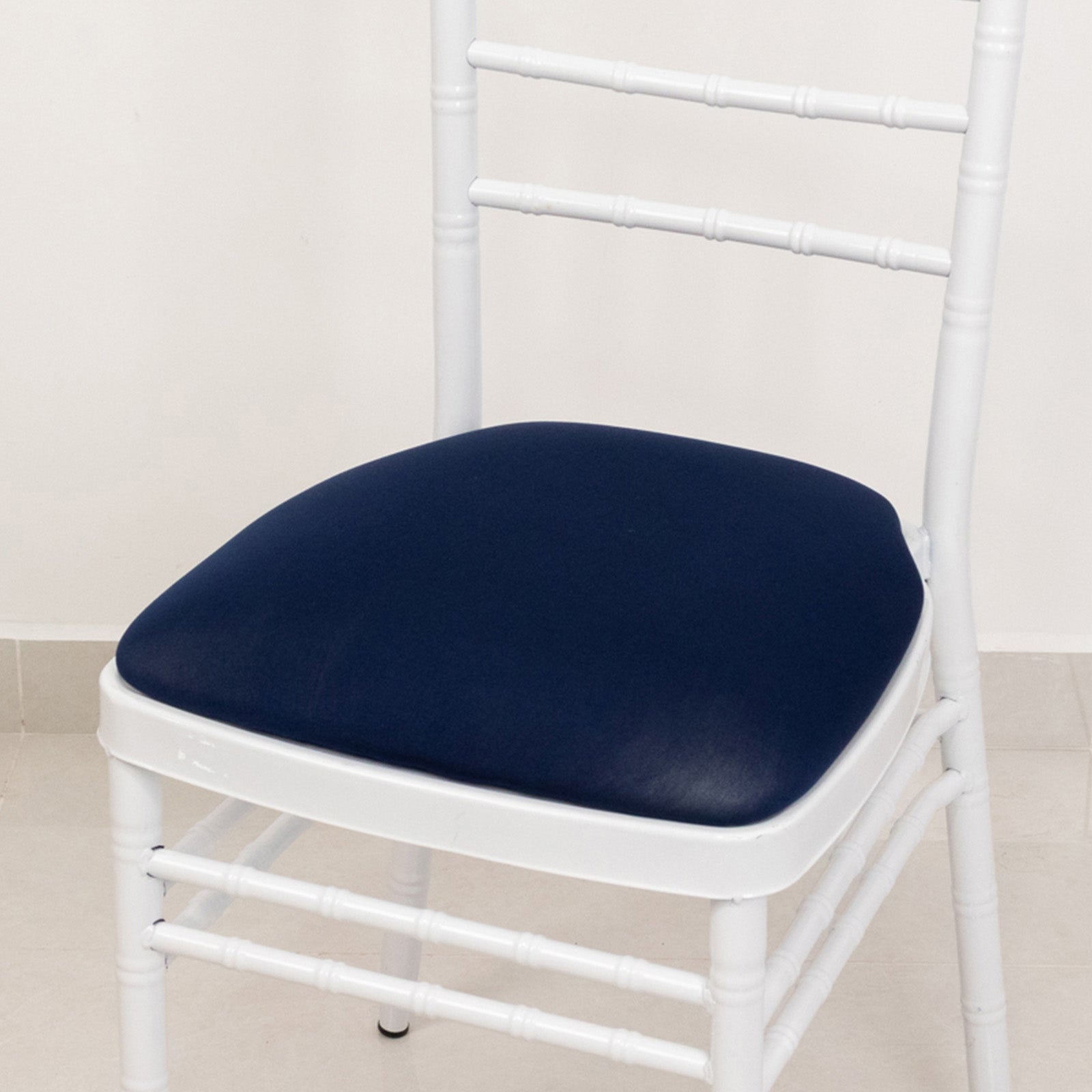 5 Pack Spandex Seat Pad Slipcovers for Chiavari Chairs Navy Blue - Washable Stretch Fitted Design for Dining Chairs