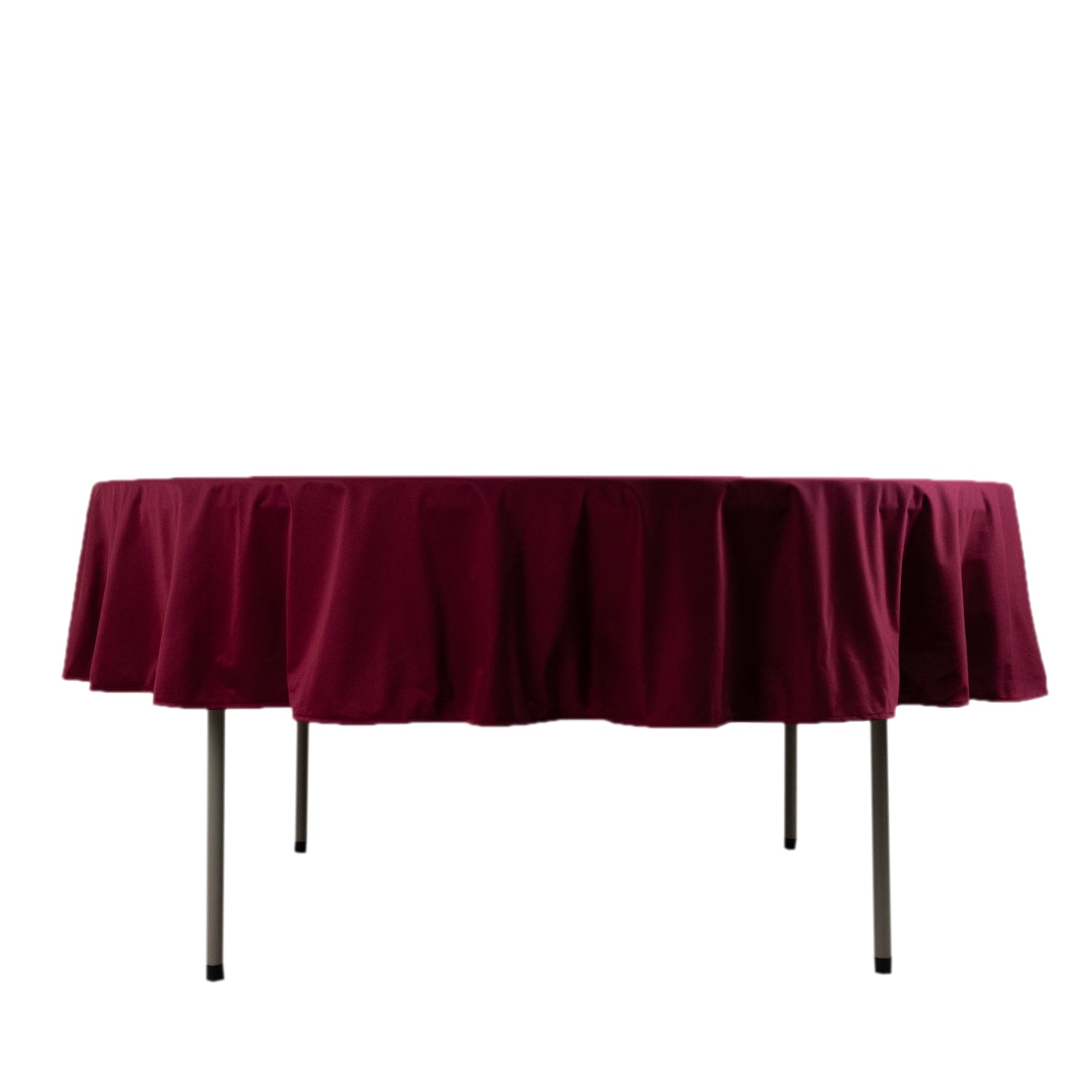 Premium Scuba Round 90 Tablecloth Burgundy - Wrinkle Free & Stain Resistant Table Cover