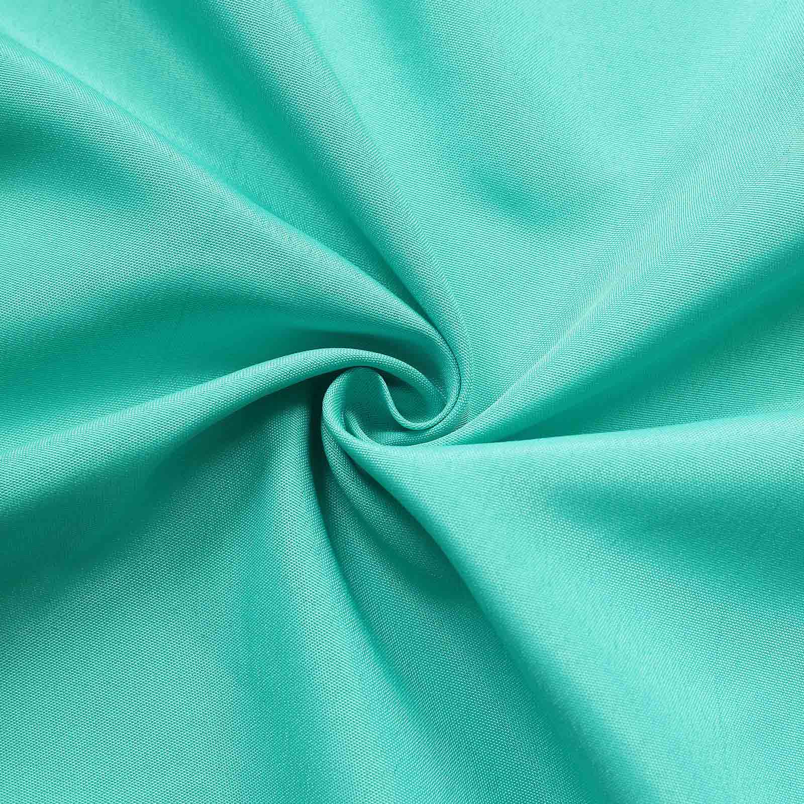 2 Pack Turquoise Polyester Event Curtain Drapes, 10ftx8ft Backdrop Event Panels With Rod Pockets 130 GSM