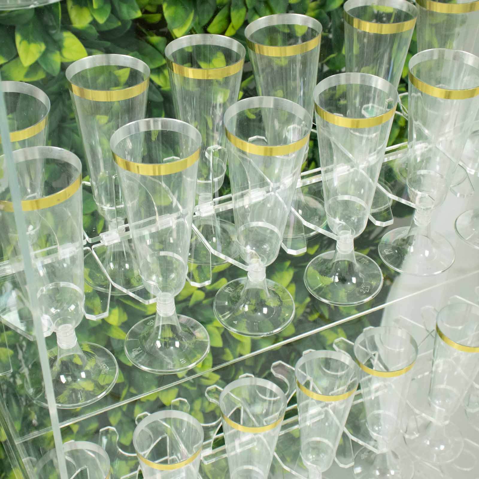 20-Pack Glass Holder Hooks Clear Acrylic for Double Sided Champagne Walls - Sturdy Stemware Rack Flute Display Holders for Stylish Drink Presentation