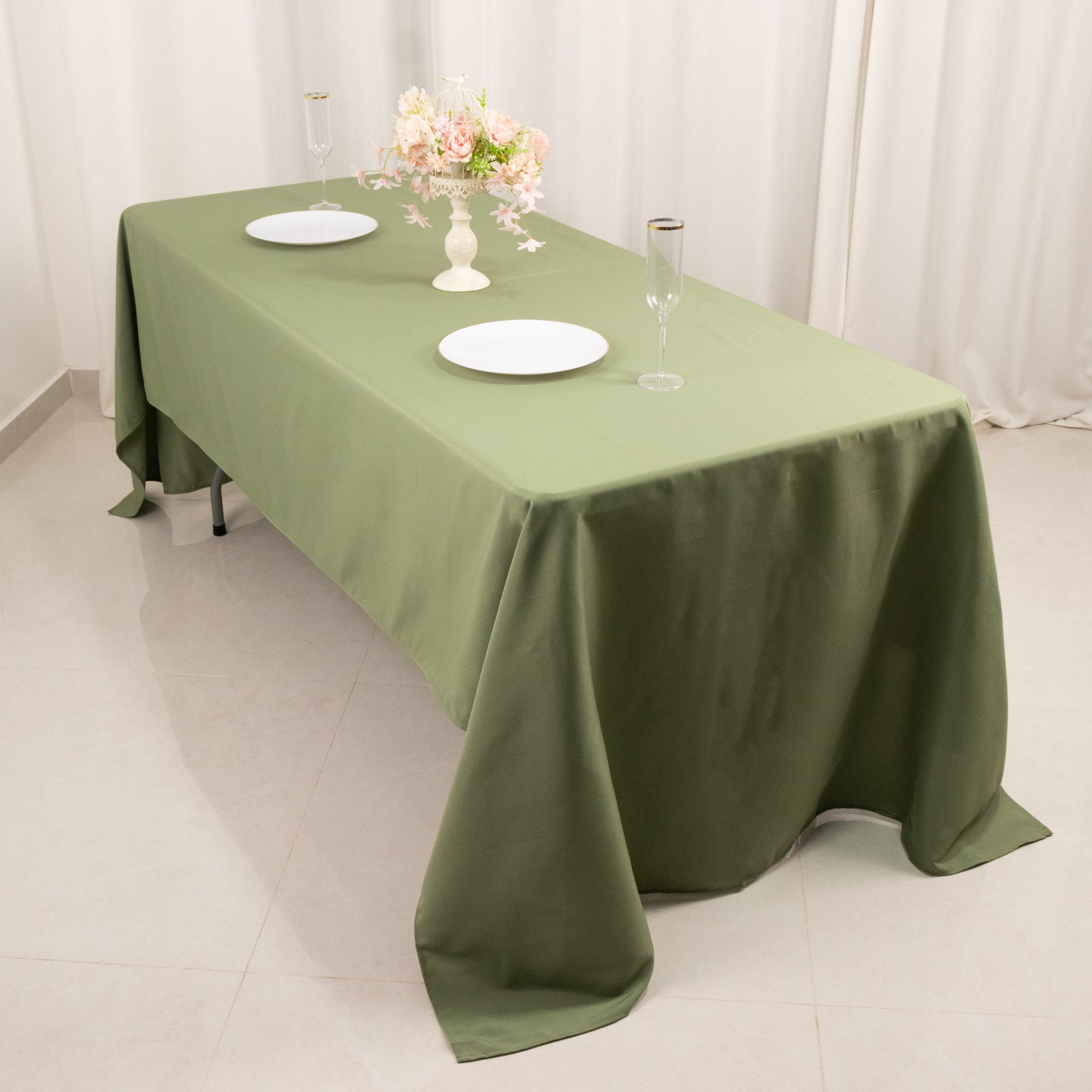 Premium Polyester 60x126 Rectangle Tablecloth Dusty Sage Green - Stain-Resistant 220GSM Finish Table Cover