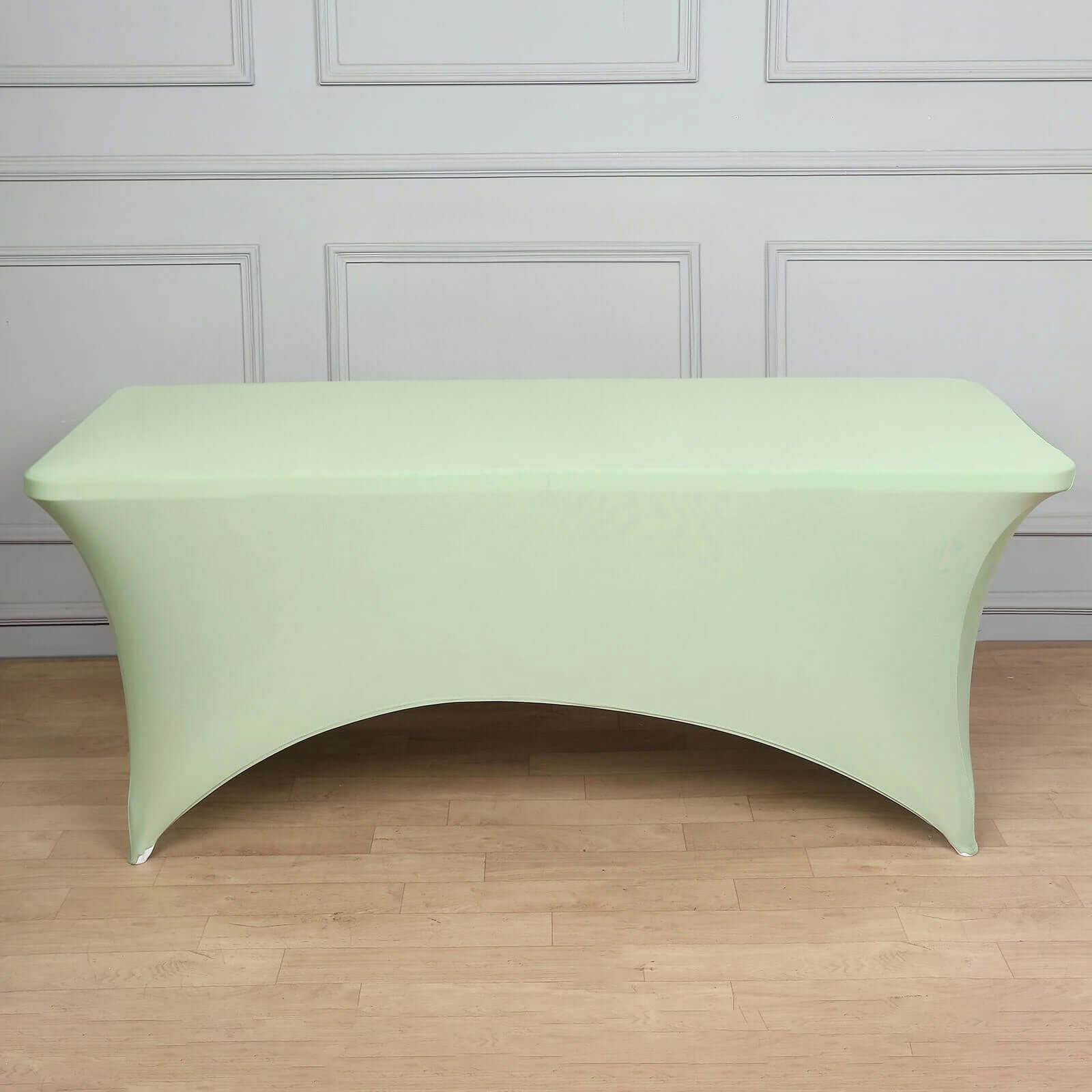 Stretch Spandex 6ft Rectangle Tablecloth Sage Green - Durable Form-Fitting Table Cover