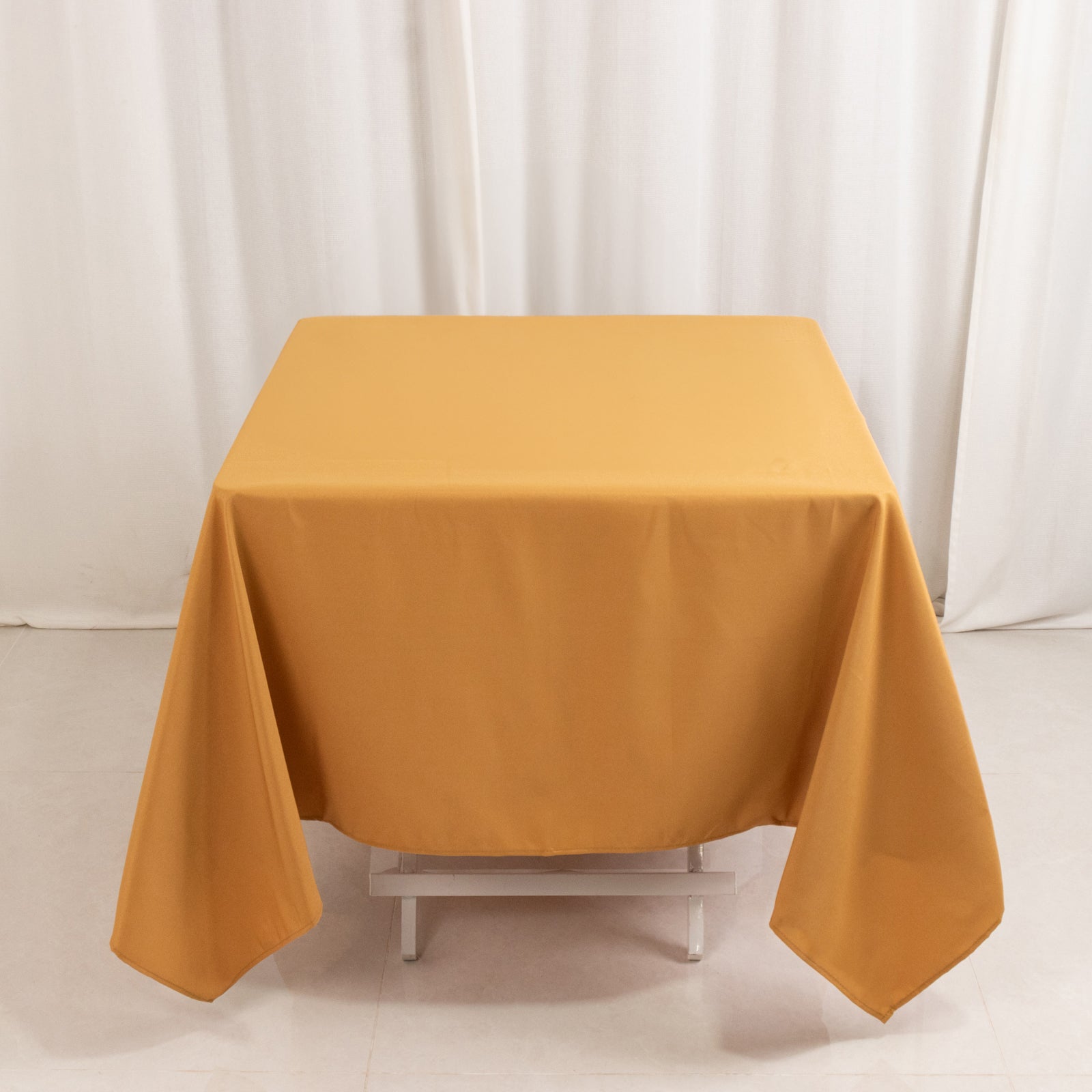 Premium Polyester Square Tablecloth 70x70 Gold 220GSM Wrinkle-Resistant Table Cover for Stylish Gatherings