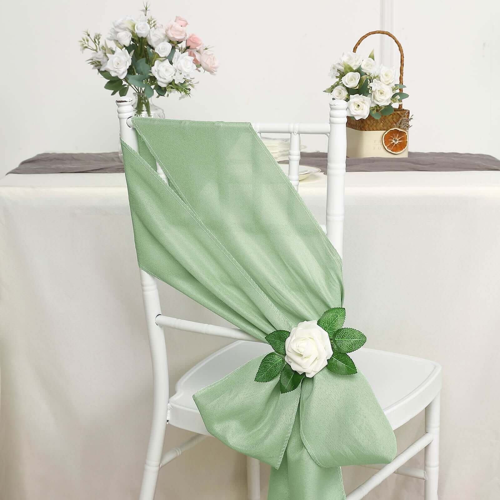 5 Pack Polyester Chair Sashes Sage Green 6x108