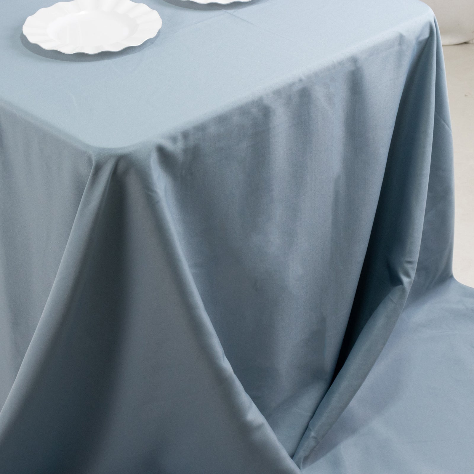 Premium Polyester 90x156 Rectangle Tablecloth Dusty Blue - Seamless 220GSM Stain-Resistant Table Cover