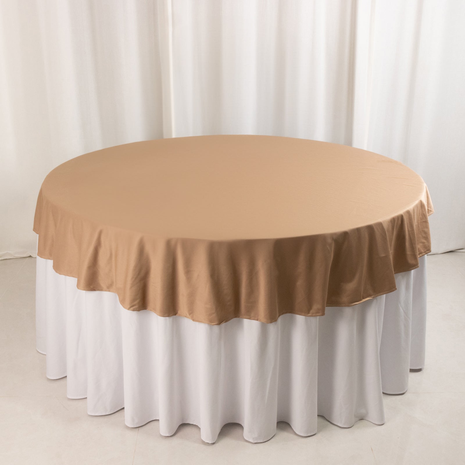 Premium Scuba Round 70 Tablecloth Nude - Wrinkle Free & Stain Resistant Table Cover