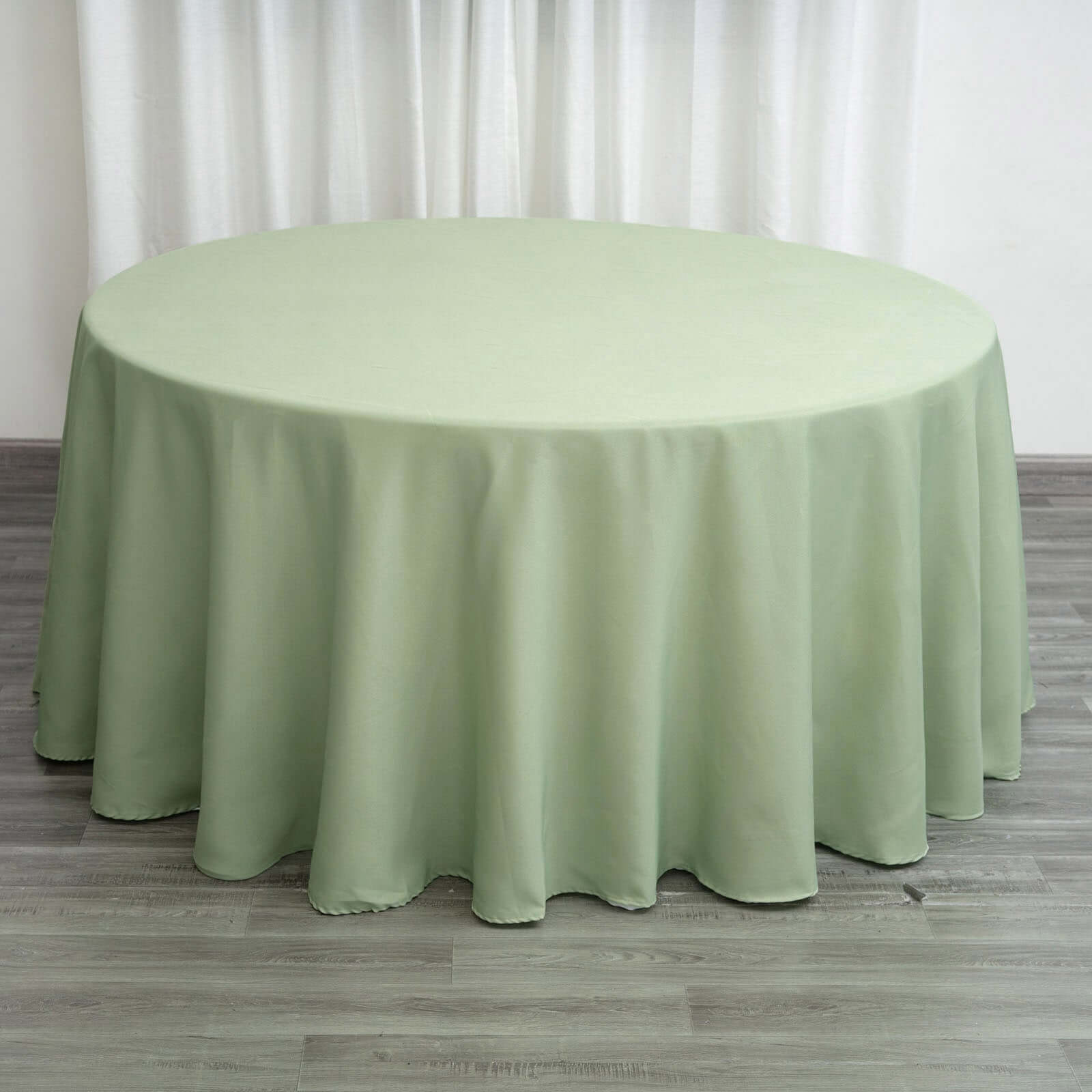 Polyester 120 Round Tablecloth Sage Green - Seamless Wrinkle-Resistant Table Cover