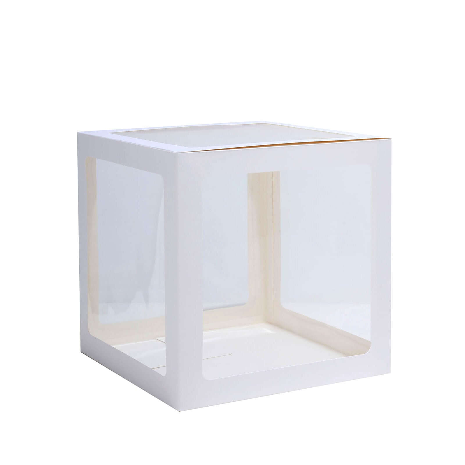 2 Pack 12 White Clear Baby Shower Party Decoration Boxes, Transparent DIY Balloon Boxes