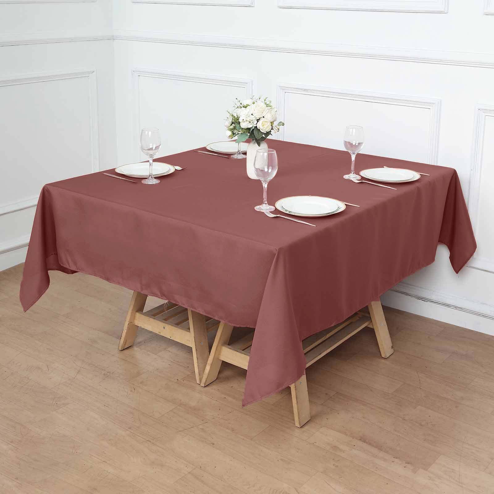 Cinnamon Rose Polyester Square Tablecloth 70x70