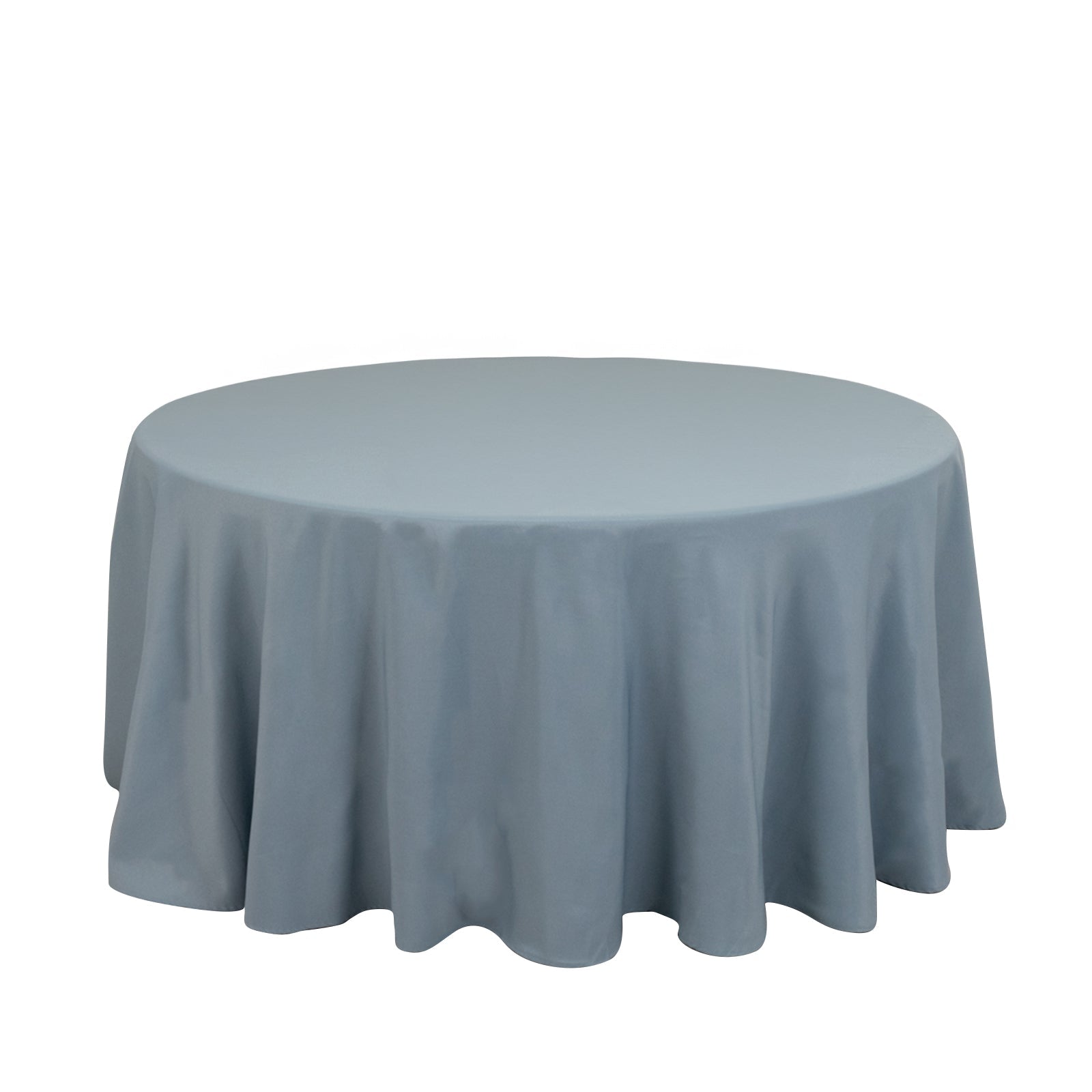 Premium Polyester 120 Round Tablecloth Dusty Blue - Seamless 220GSM Wrinkle-Resistant Table Cover