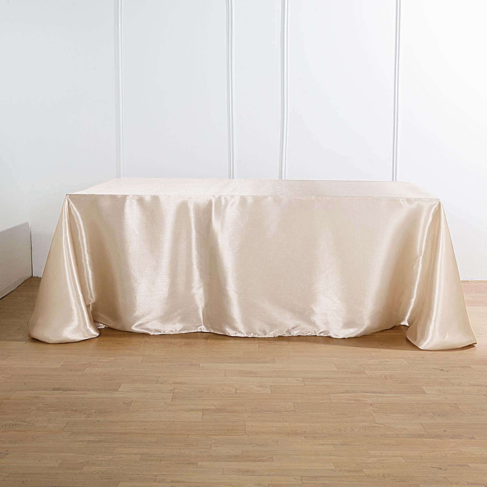 Satin Rectangular 90x156 Tablecloth Beige - Seamless Table Cover