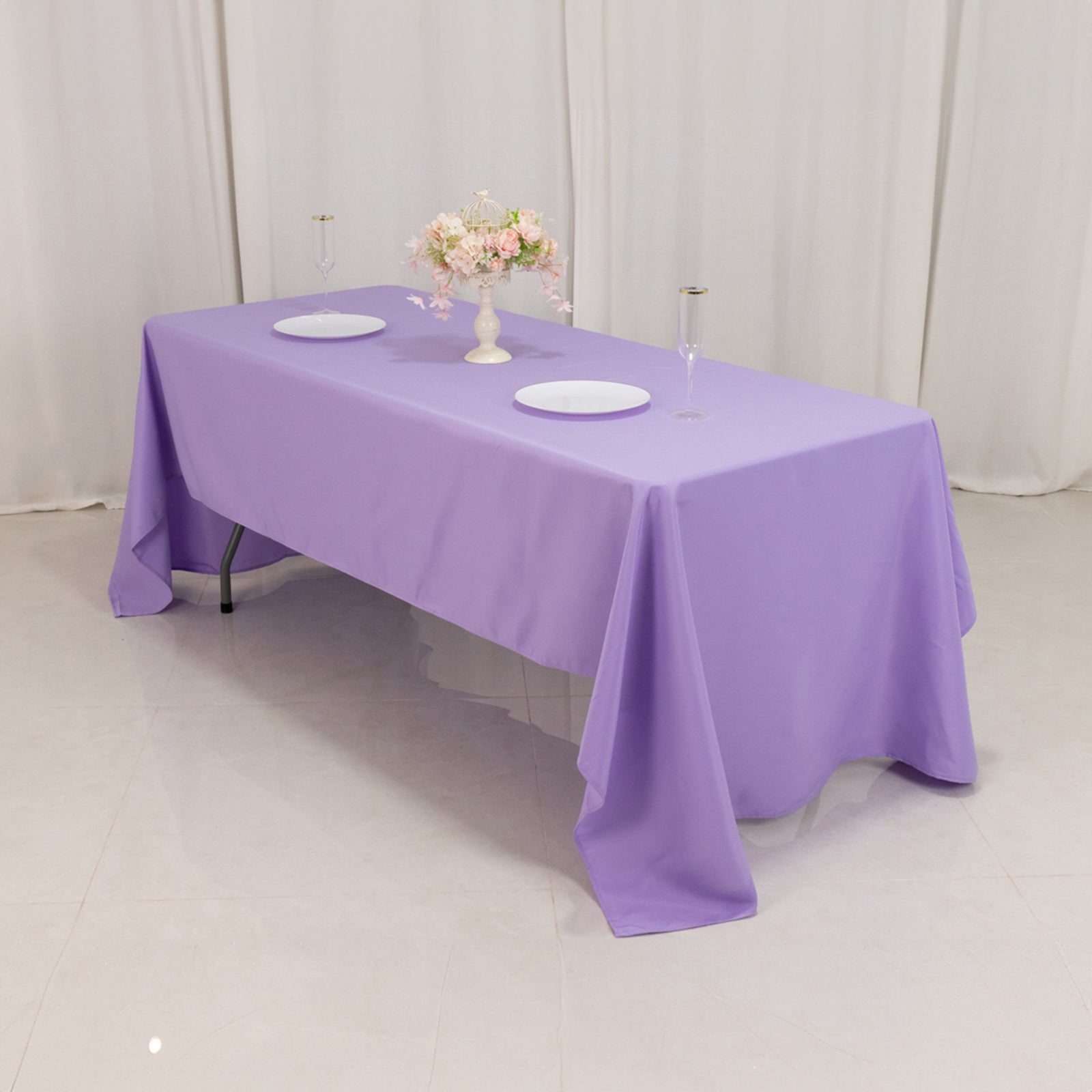 Premium Polyester 60x126 Rectangle Tablecloth Lavender Lilac - Stain-Resistant 220GSM Finish Table Cover