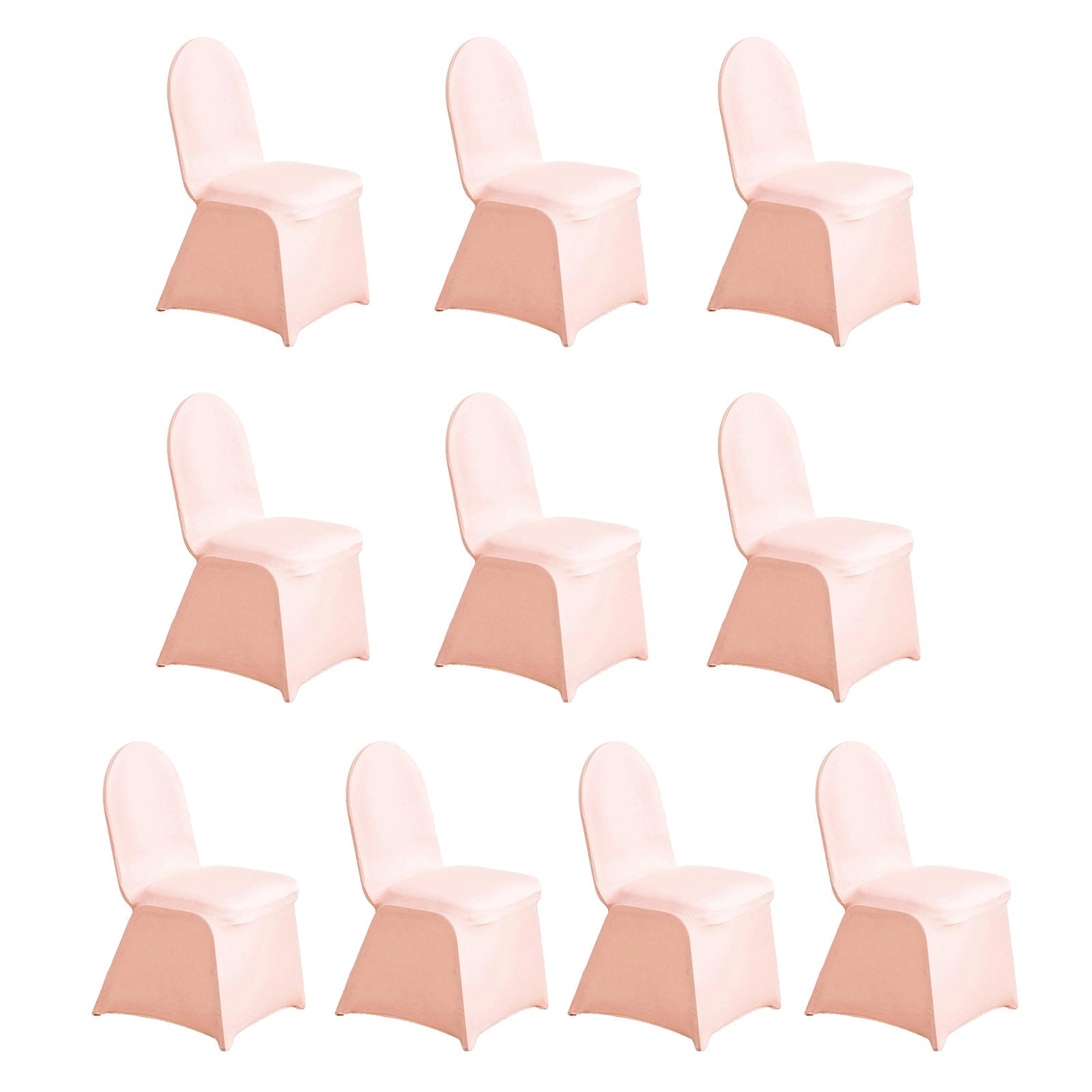 10 Pack Spandex Chair Covers for Banquet Chairs Blush - Durable Reusable Stretch Slip-On Covers