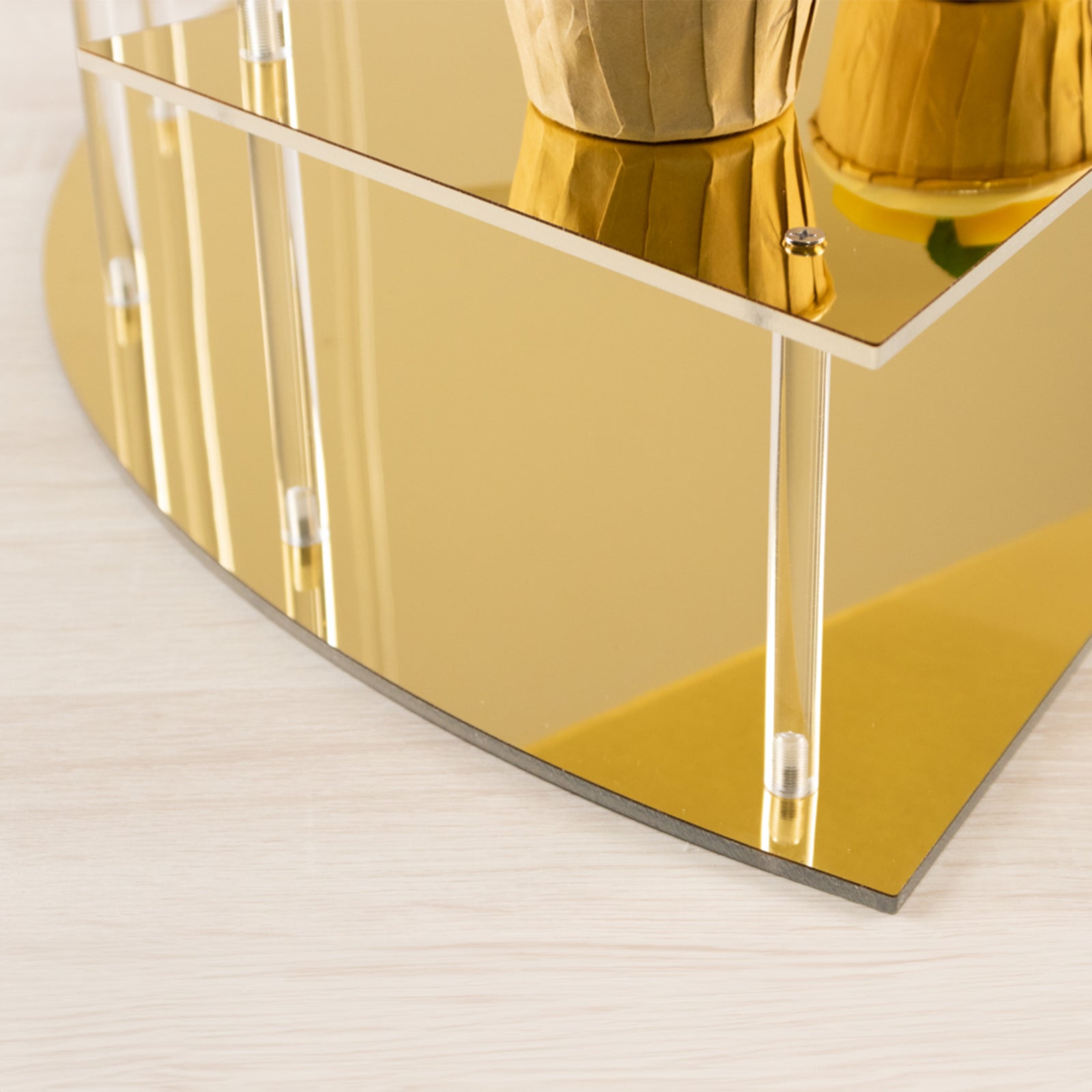 4-Tier Acrylic Cupcake Display Stand Gold Spiral Stairway Design - Stylish Reusable Multi Level Serving Tray Organizer Shelf Riser for Dessert Perfume Retail Jewelry & Collectibles 17