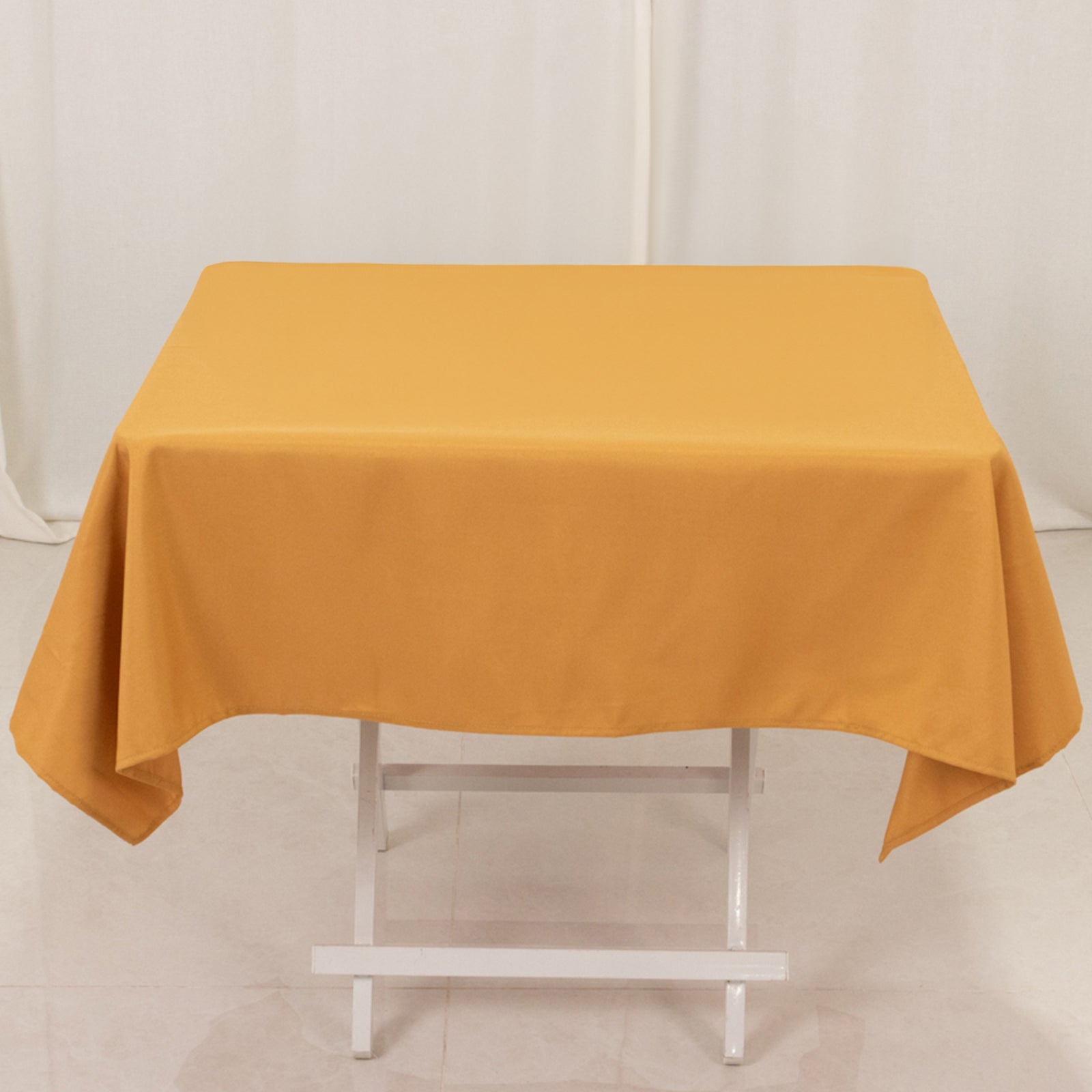 Premium Polyester 54x54 Square Tablecloth Gold - Stain and Wrinkle-Resistant 220GSM Finish for Weddings & Events