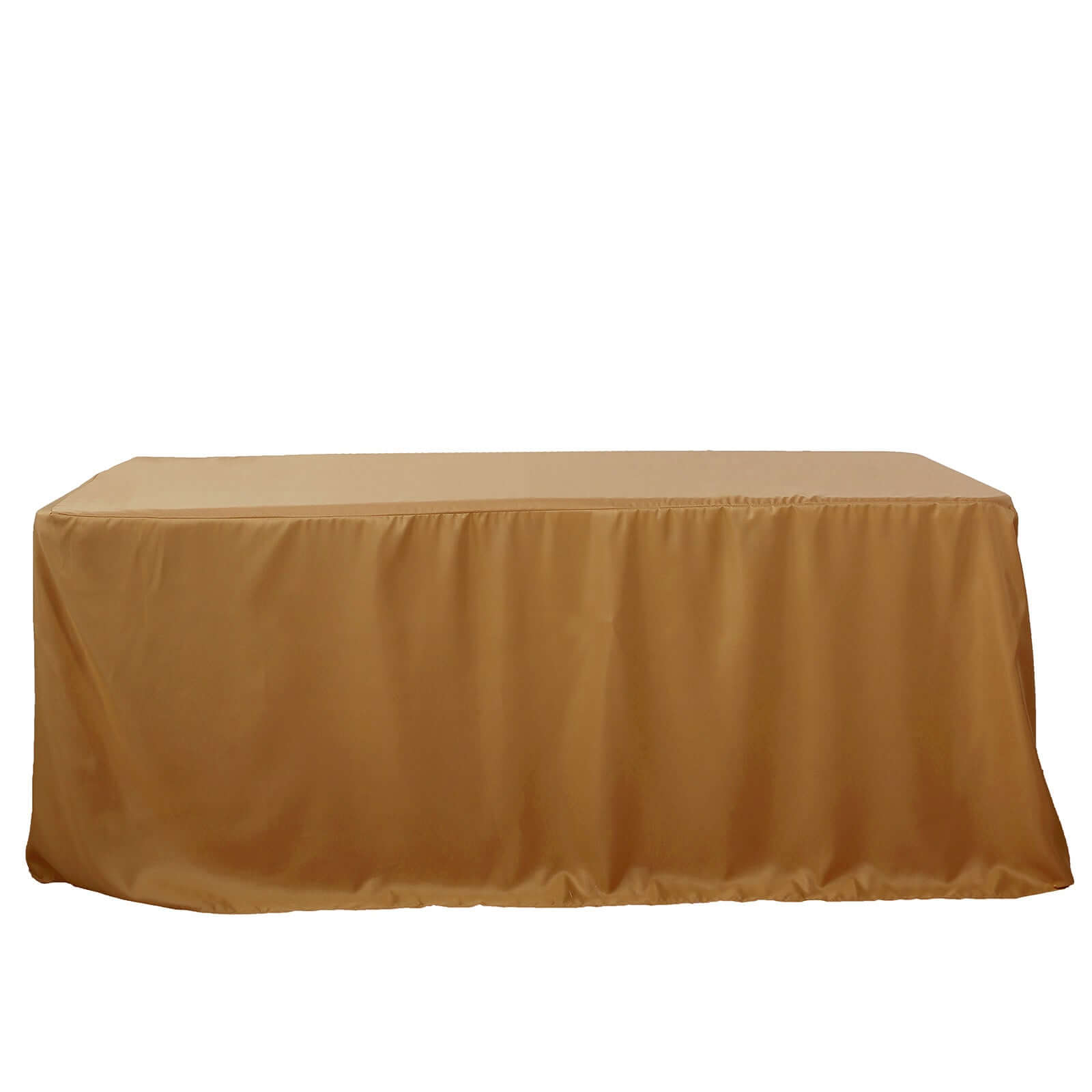 Fitted Polyester 72x30 Rectangle Tablecloth Gold - Sleek and Durable for Events