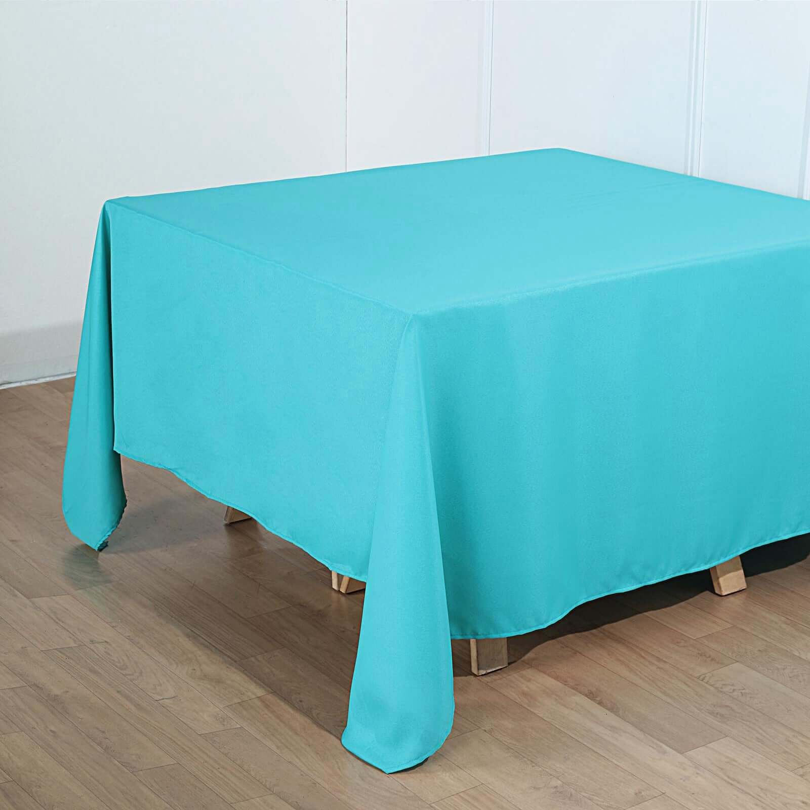 Polyester Square 90x90 Tablecloth Turquoise - Wrinkle-Resistant & Durable Table Cover