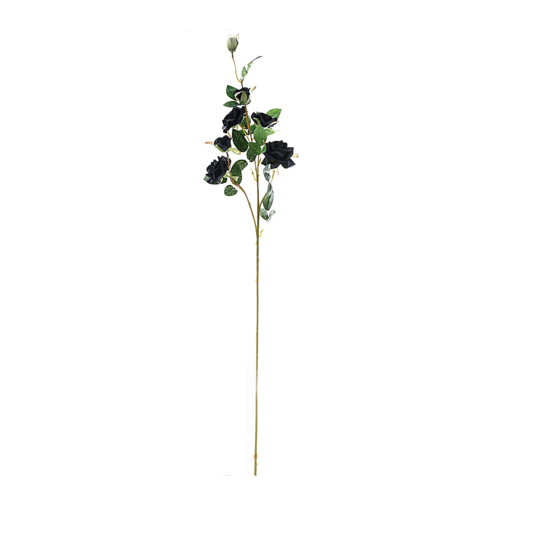 2 Stems 38 Tall Black Artificial Silk Rose Flower Bouquet Bushes