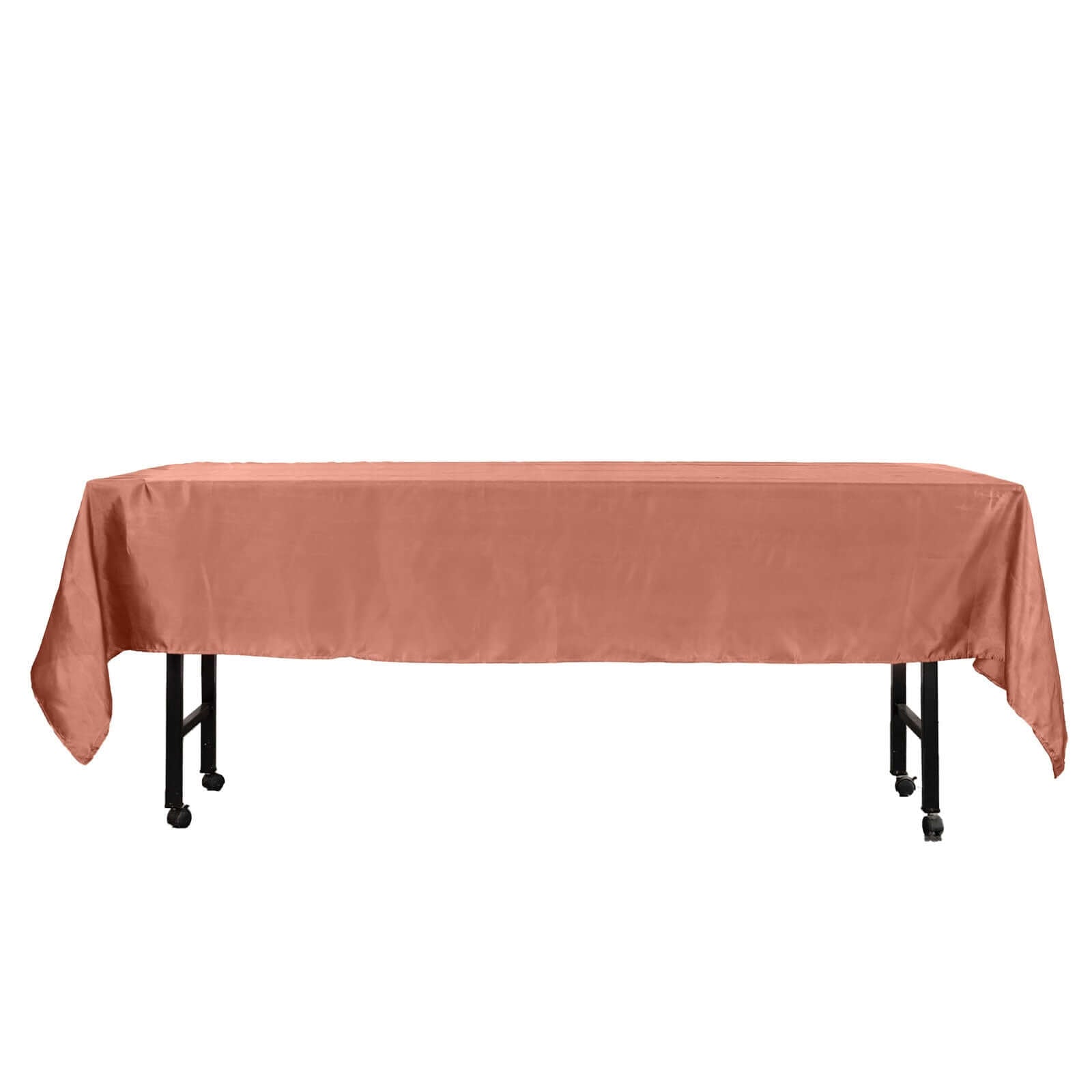 Satin Rectangular 60x102 Tablecloth Terracotta (Rust) - Smooth and Lustrous Table Cover