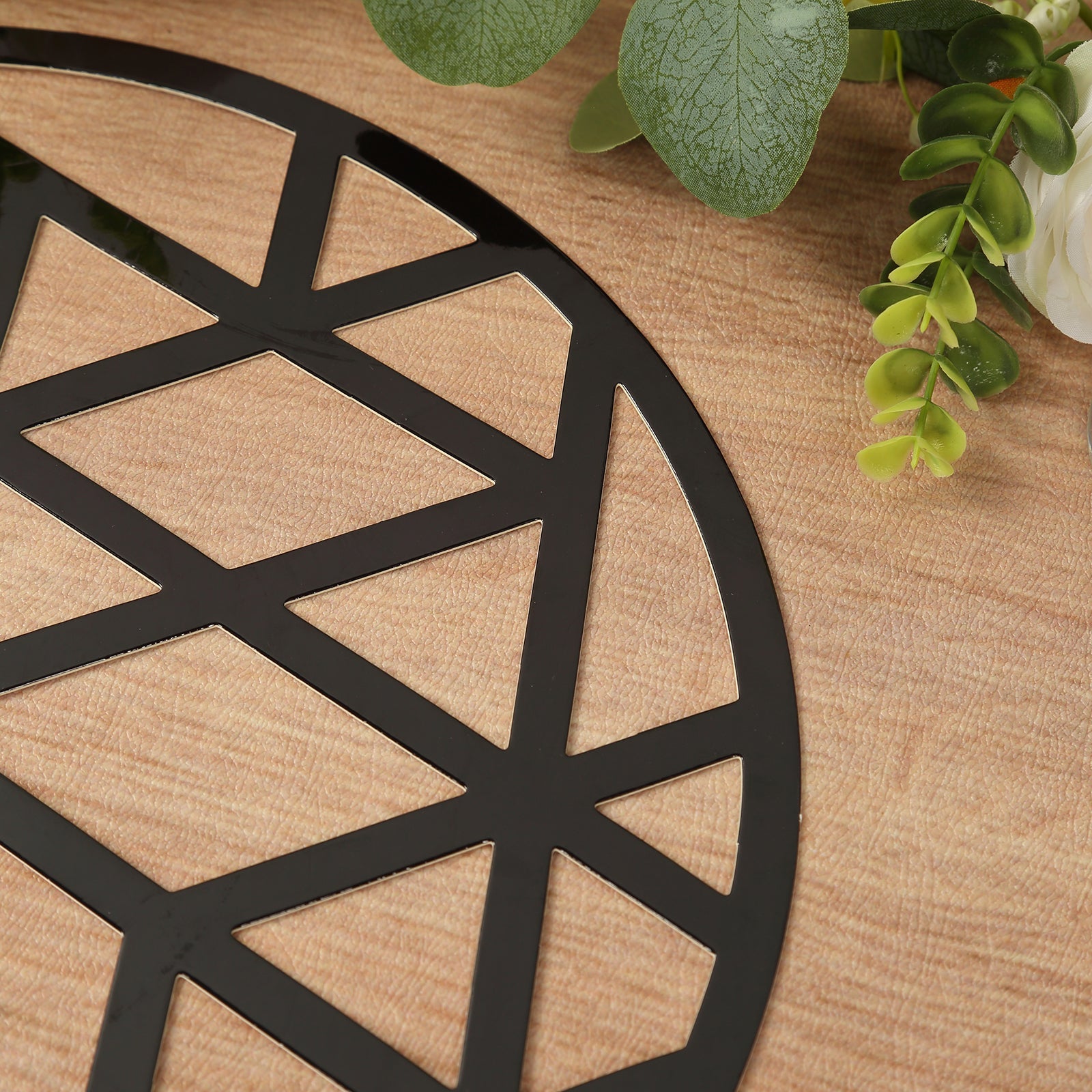 6-Pack Disposable Table Placemats in Black Laser Cut Geometric Triangle Design - 700GSM Cardboard Placemats for Glamorous Table Settings 13