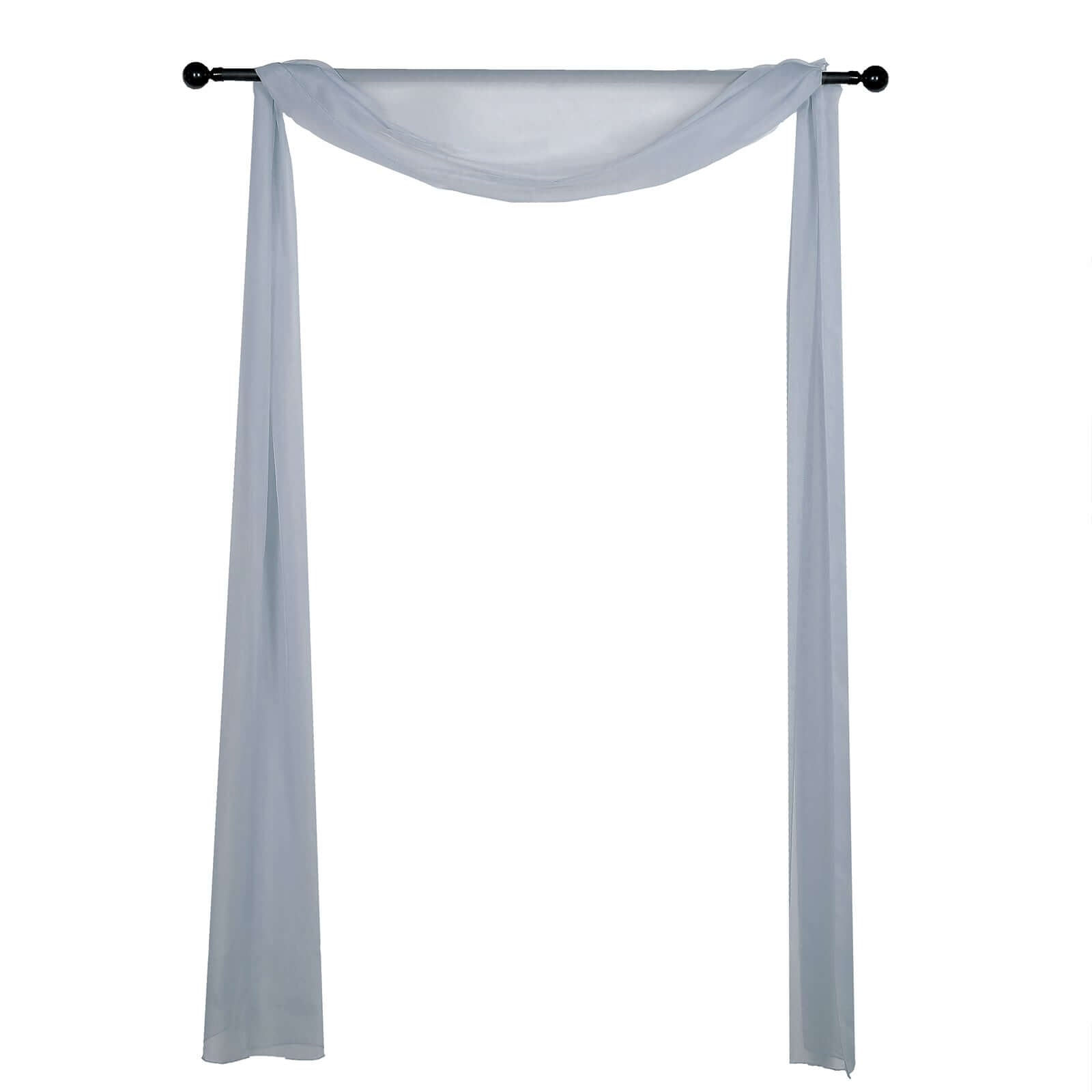 18ft Dusty Blue Sheer Organza Wedding Arch Drapery Fabric, Window Scarf Valance