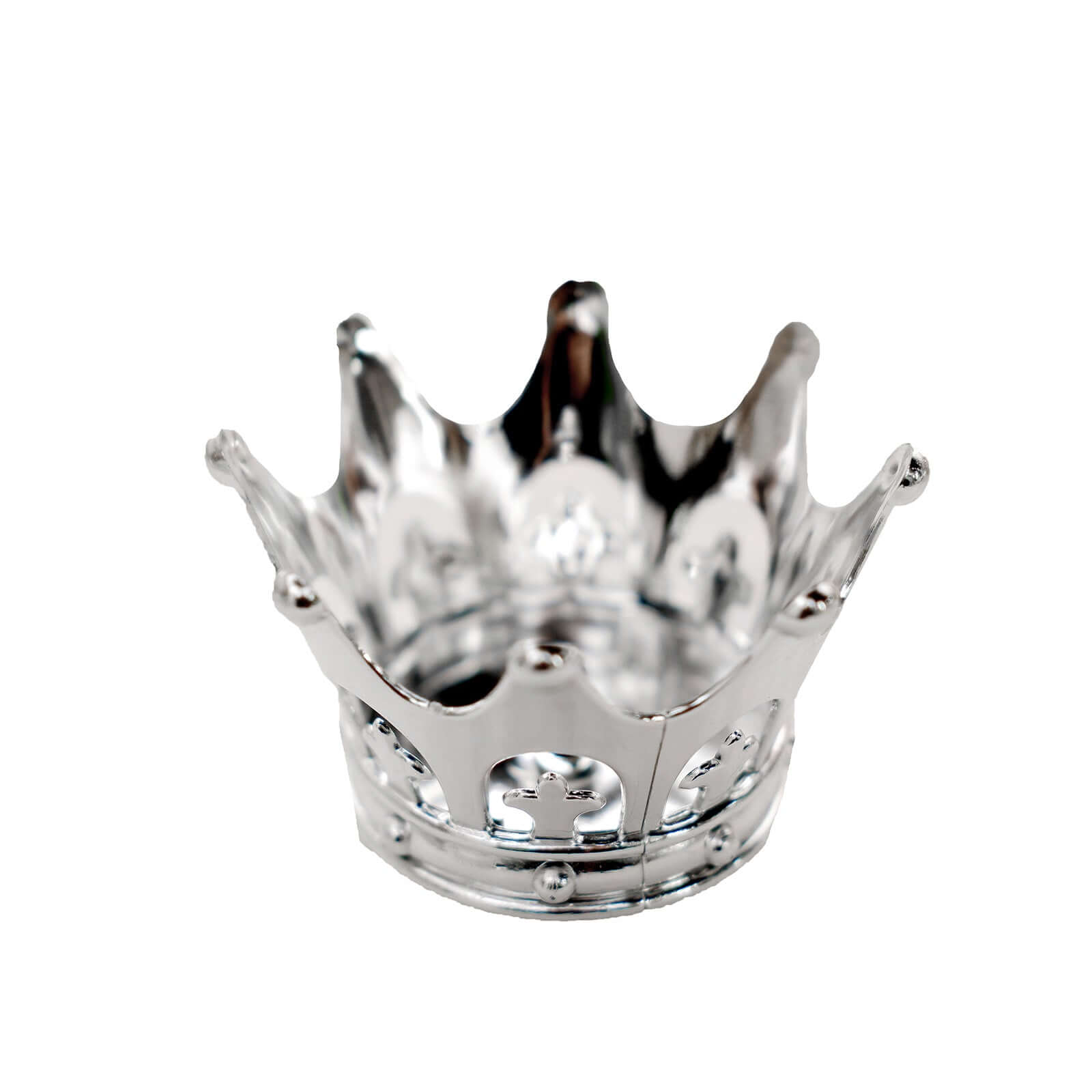 12-Pack Fillable Mini Crown Candy Container Silver - Regal Baby Shower Candy Treat Favor Containers 3