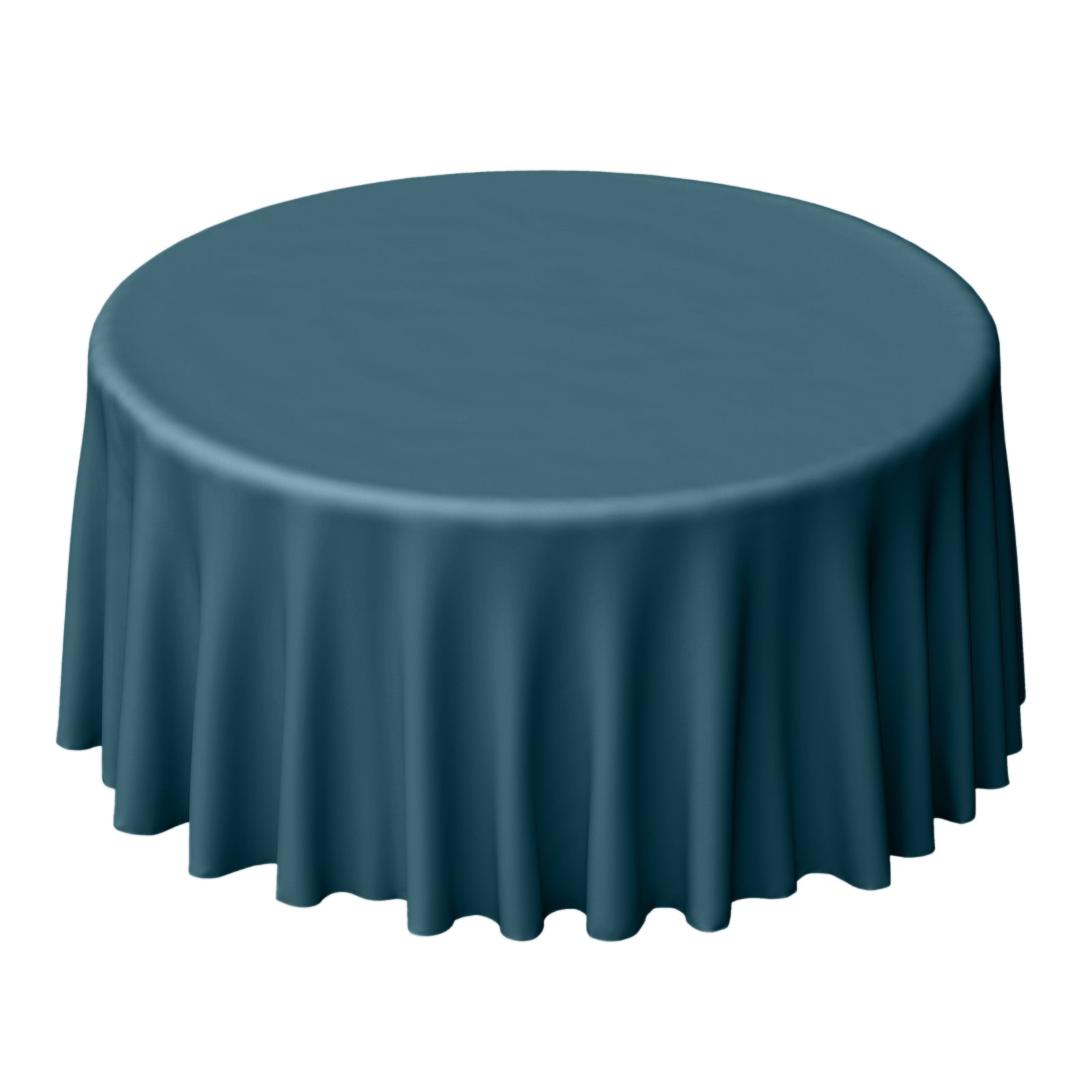 Polyester 120 Round Tablecloth Peacock Teal - Seamless Wrinkle-Resistant Table Cover