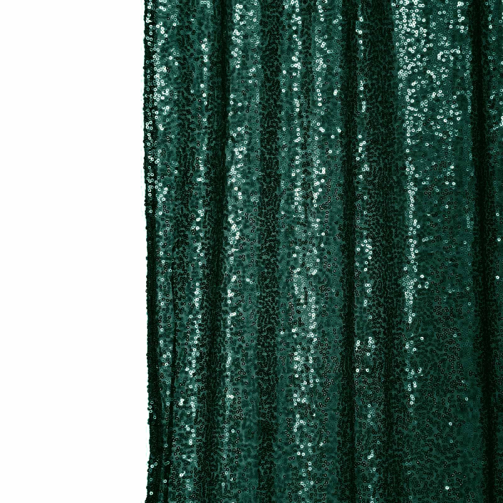 8ftx8ft Hunter Emerald Green Sequin Event Curtain Drapes, Backdrop Event Panel