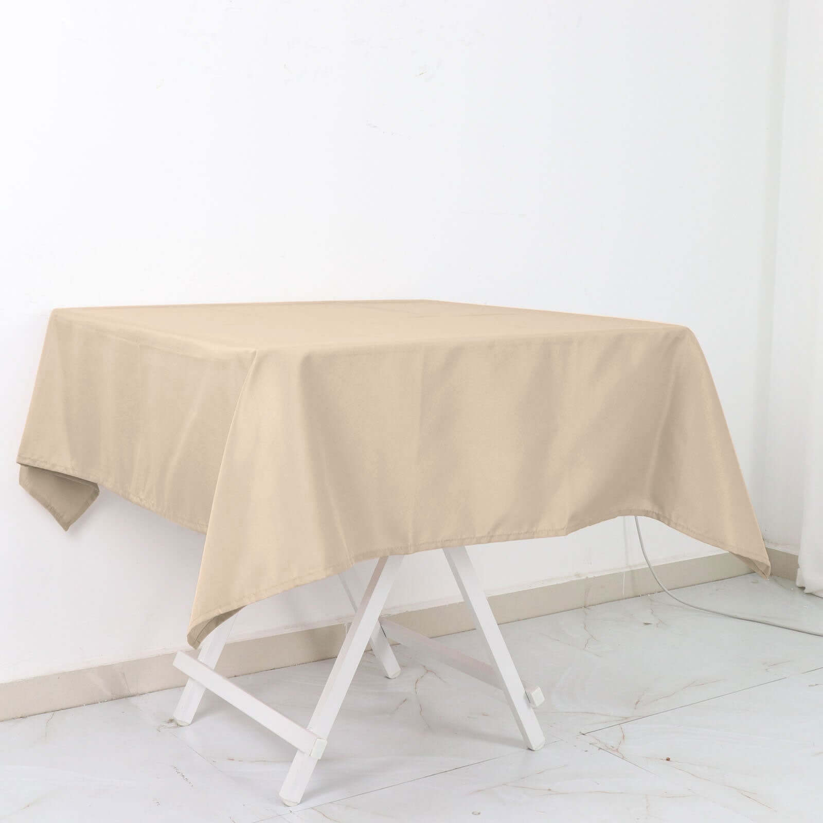 Polyester Square 54x54 Tablecloth Nude - Wrinkle-Resistant & Durable Table Cover