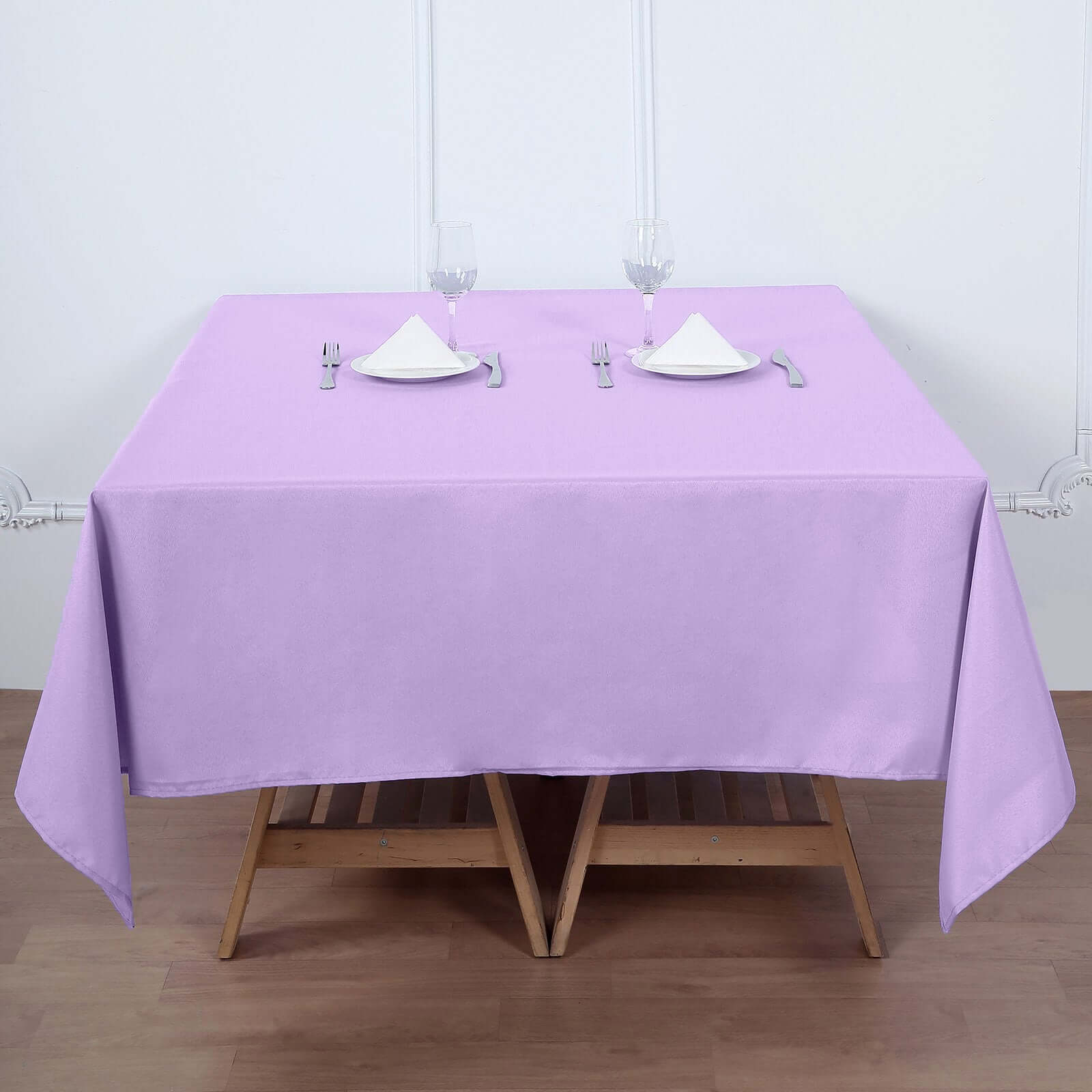 Polyester Square 70x70 Tablecloth Lavender Lilac - Wrinkle-Resistant & Durable Table Cover