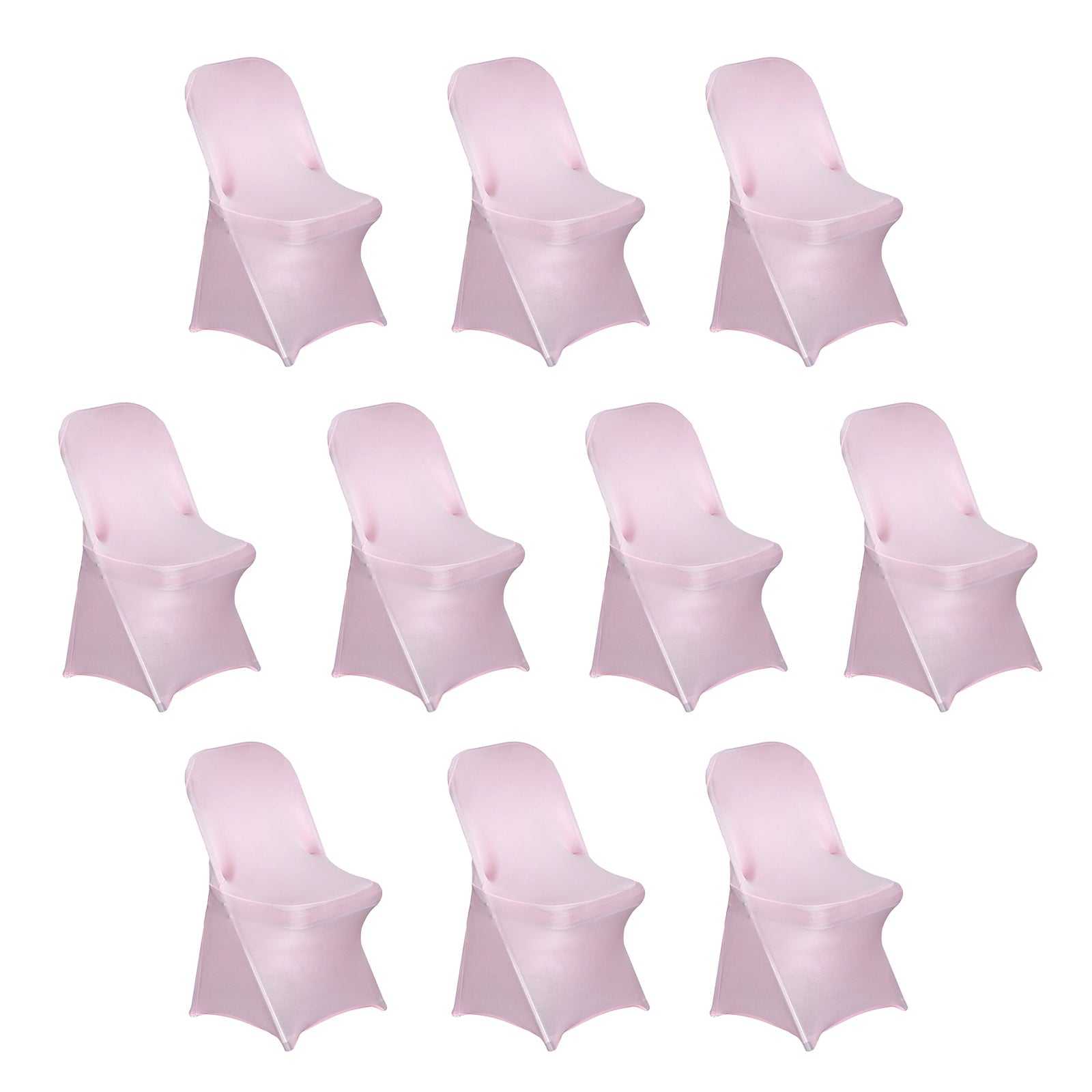 10 Pack Stretch Spandex Chair Covers Pink for Folding Chairs - Durable 160GSM Fitted Slipcovers