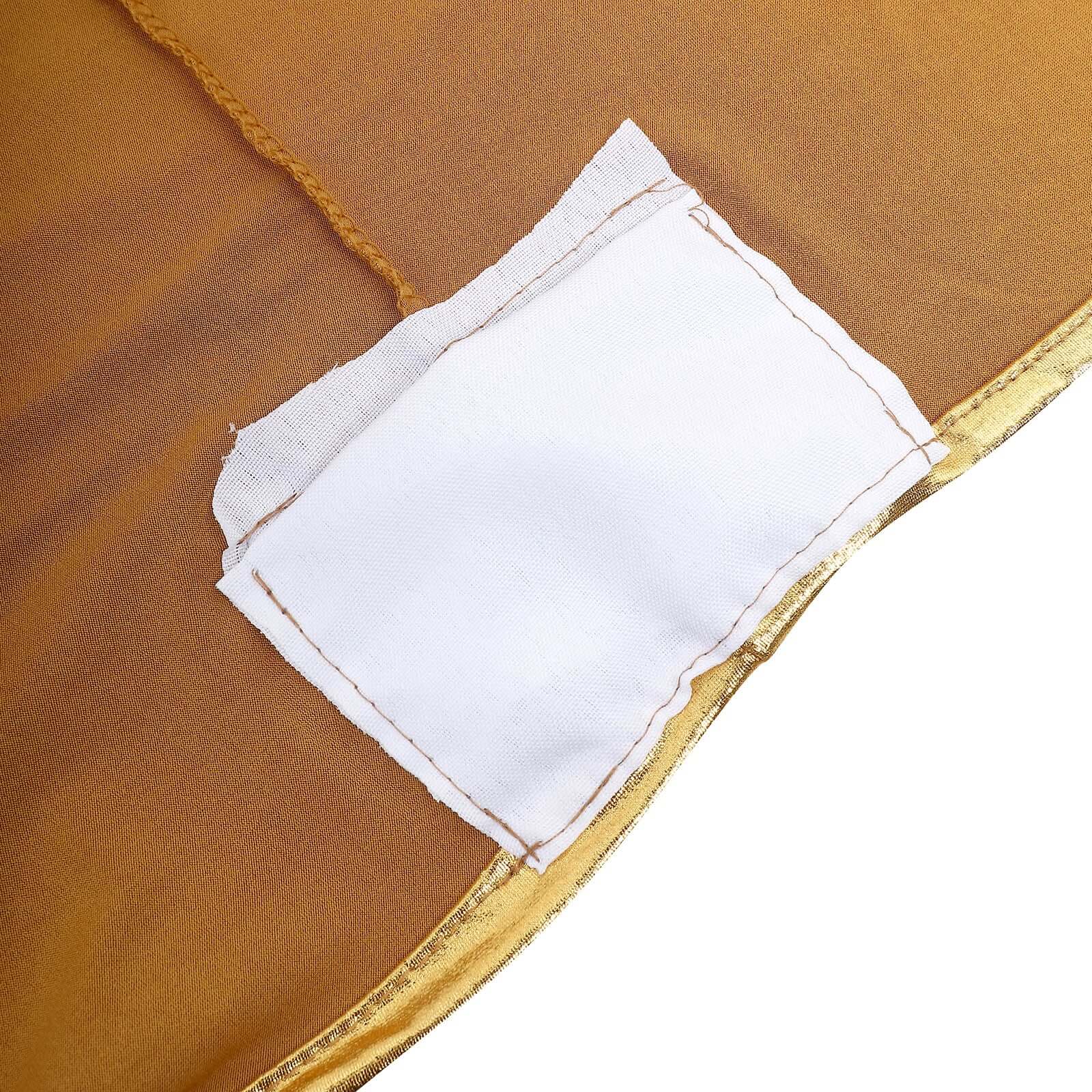 Stretch Spandex 72x30 Rectangle Tablecloth Metallic Gold - Glamorous Form-Fitting Table Cover for Upscale Gatherings