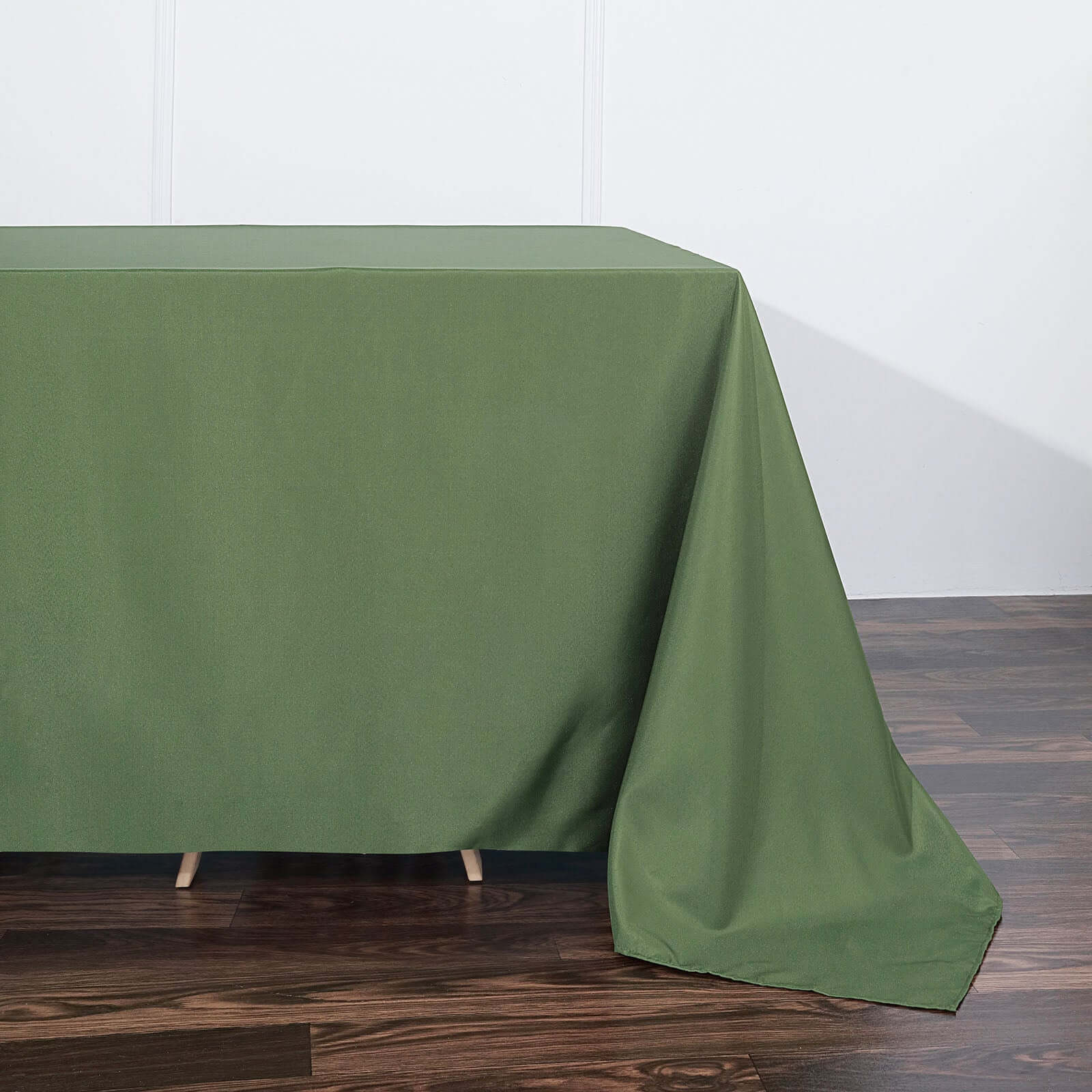 Polyester 90x132 Rectangle Tablecloth Olive Green - Seamless Wrinkle-Resistant Table Cover