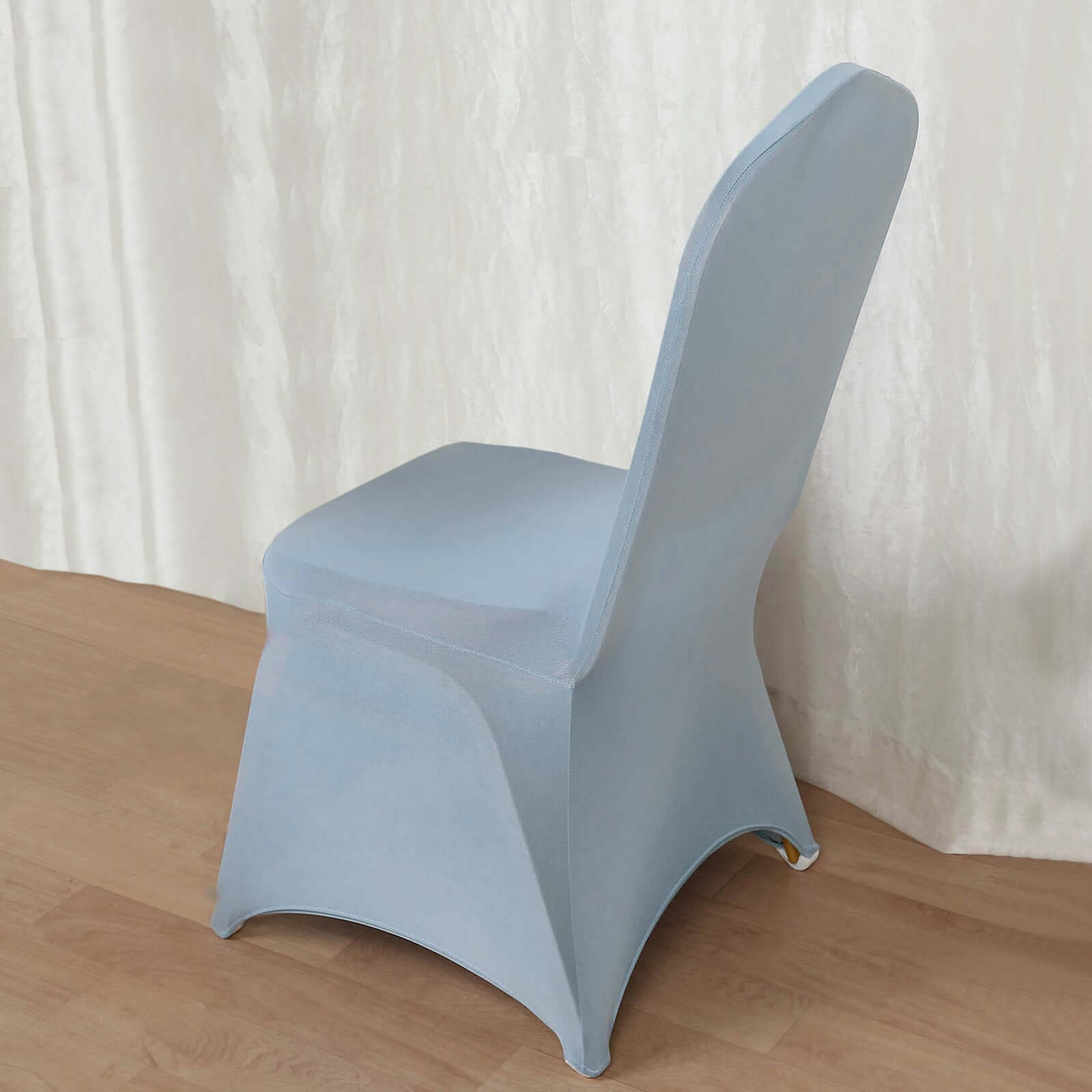 Spandex Chair Cover for Banquet Chairs Dusty Blue - Stretch 160GSM Fabric with Slip-On Slipcover