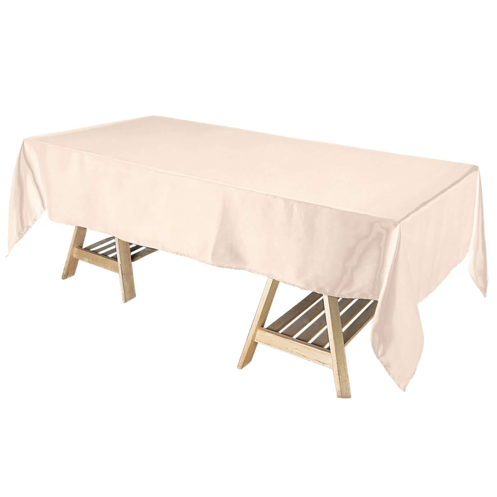 Satin Rectangular 60x102 Tablecloth Beige - Smooth and Lustrous Table Cover