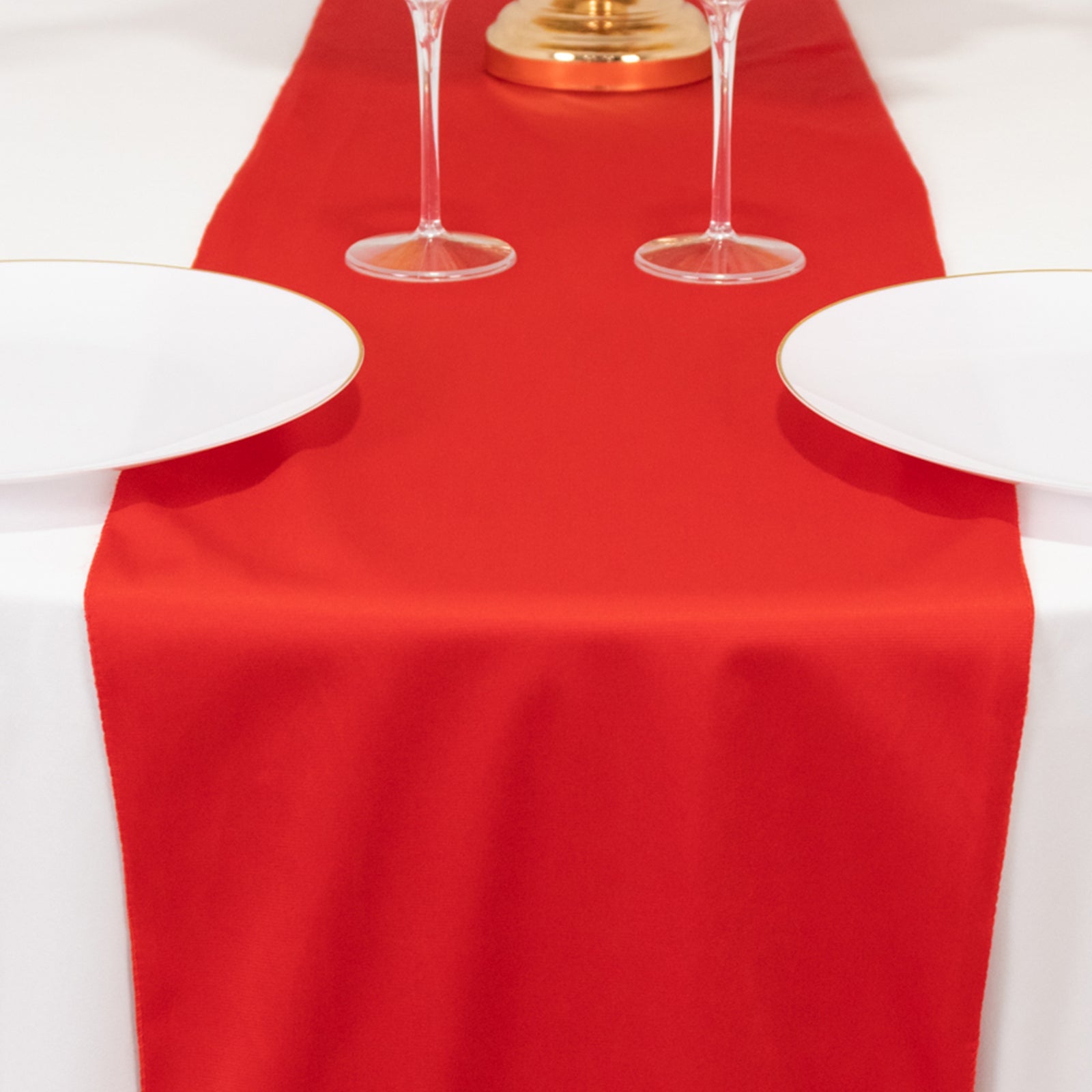 Premium Scuba Polyester 12x108 Table Runner Red - Wrinkle-Free Table Linen