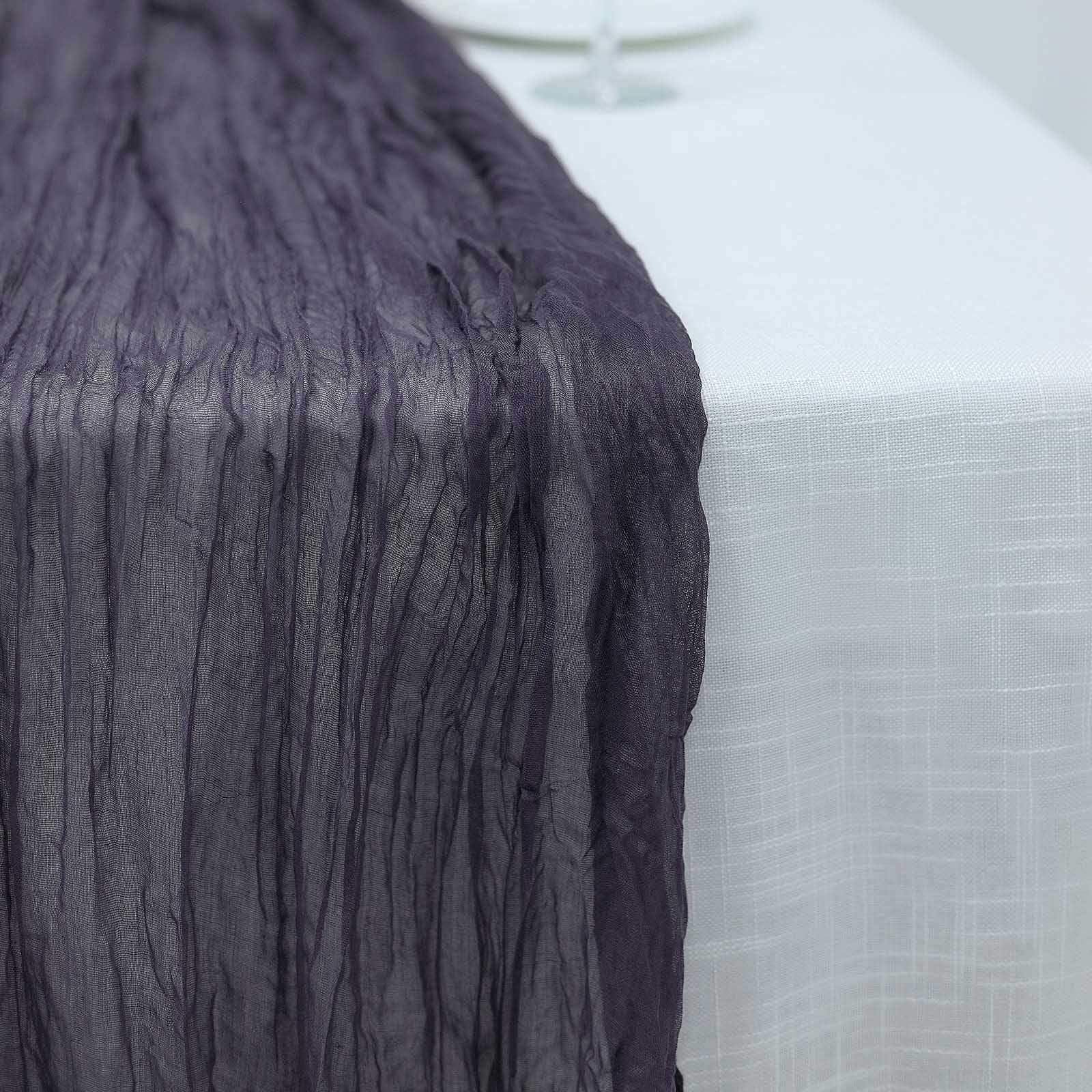 Gauze Cheesecloth 10ft Table Runner Purple - Rustic Boho Style