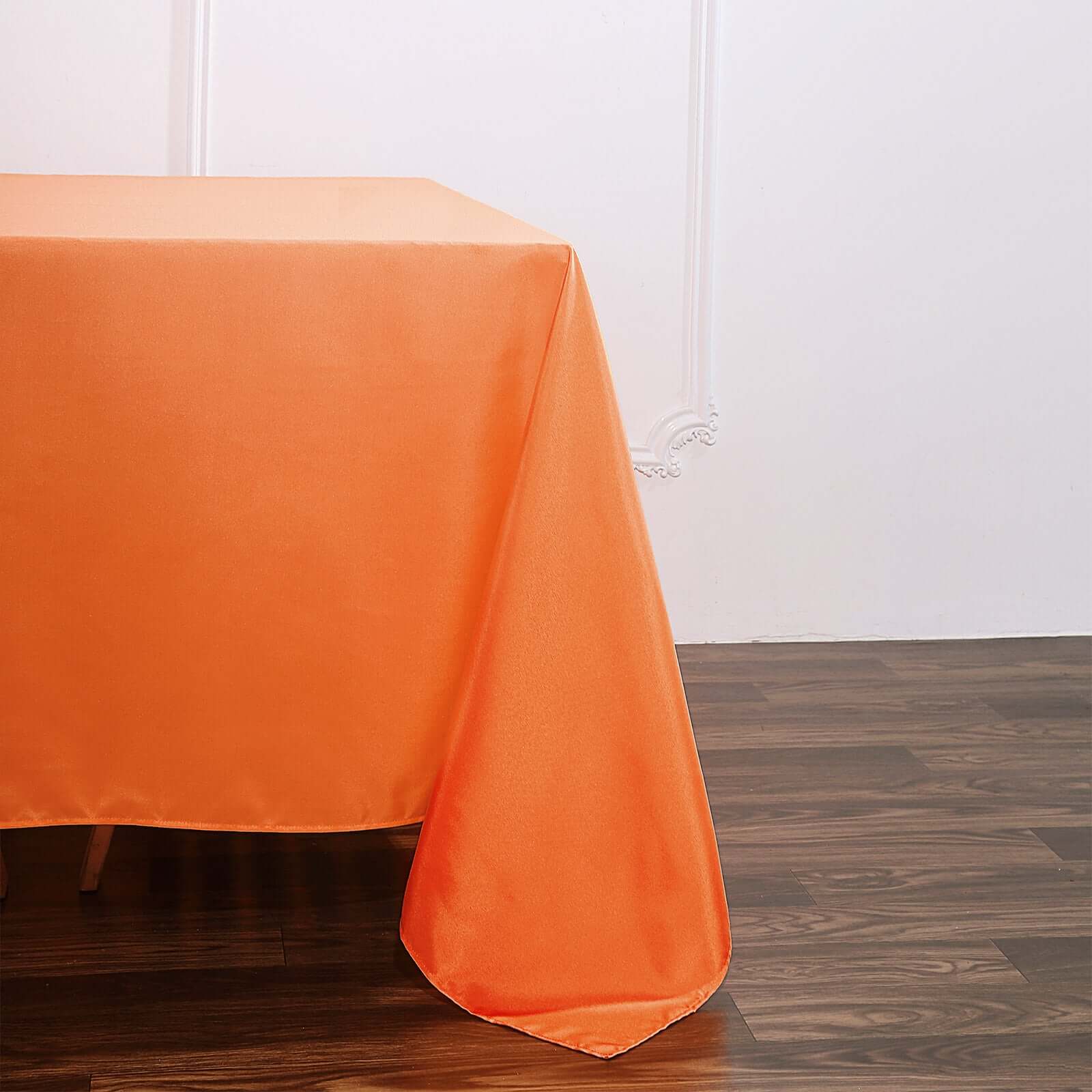 Polyester 90x90 Table Overlay Square Tablecloth Orange - Wrinkle-Resistant & Durable Table Cover