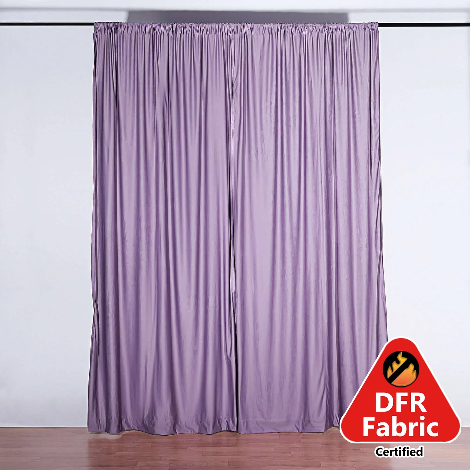 2 Pack Violet Amethyst Scuba Polyester Event Curtain Drapes, Durable Flame Resistant Backdrop Event Panels Wrinkle Free with Rod Pockets - 10ftx10ft