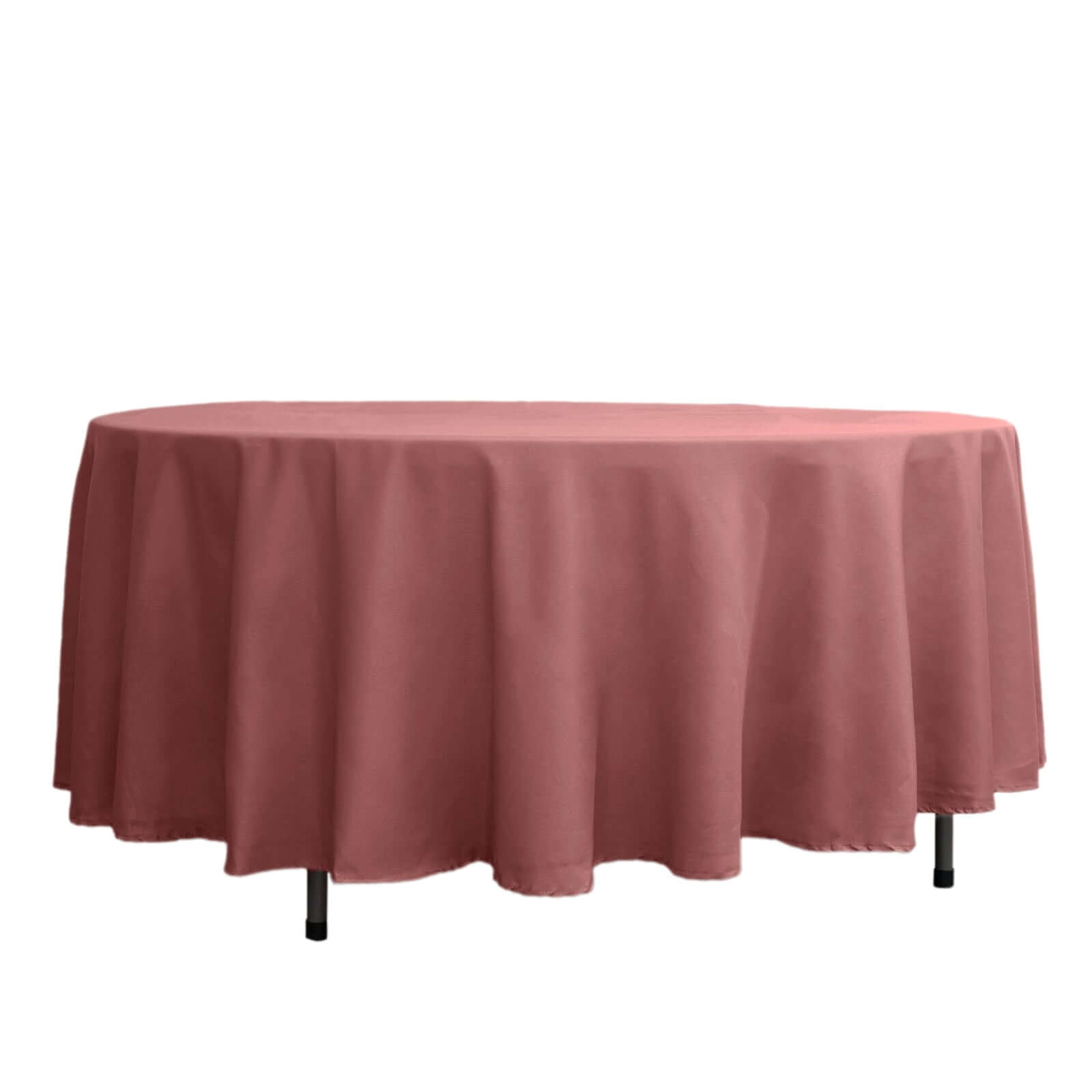 Polyester 108 Round Tablecloth Cinnamon Rose - Wrinkle-Resistant Table Cover