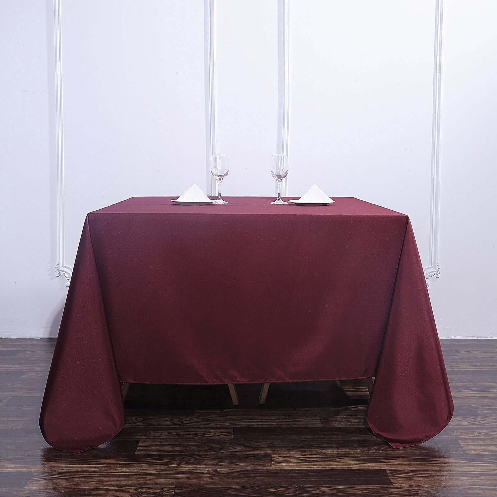 Polyester Square 90x90 Tablecloth Burgundy - Wrinkle-Resistant & Durable Table Cover