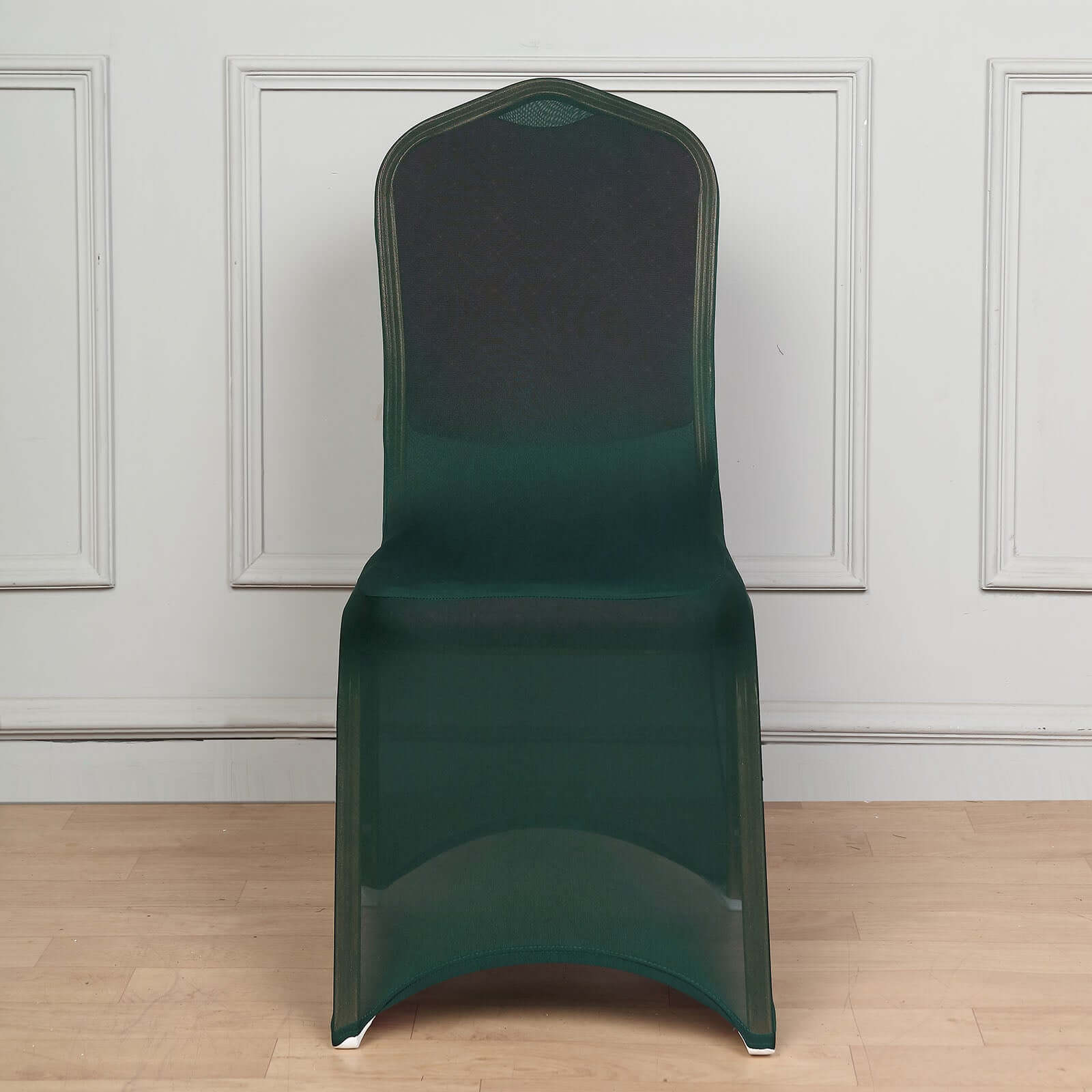 Spandex Chair Cover for Banquet Chairs Hunter Emerald Green - Stretch 160GSM Fabric with Slip-On Slipcover