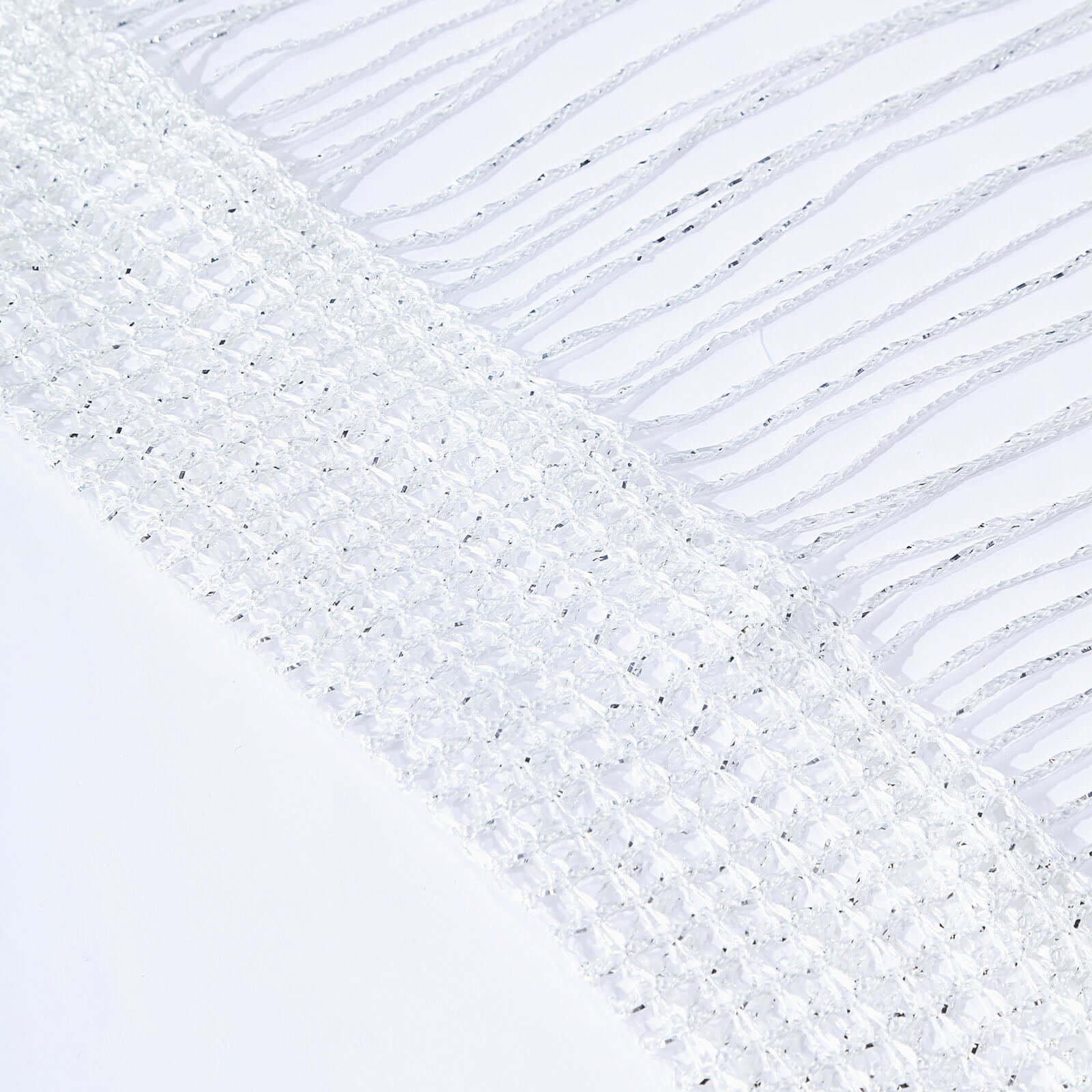 3ftx8ft White Silver Silk Tassel String Curtains, Decorative Room Divider Panels