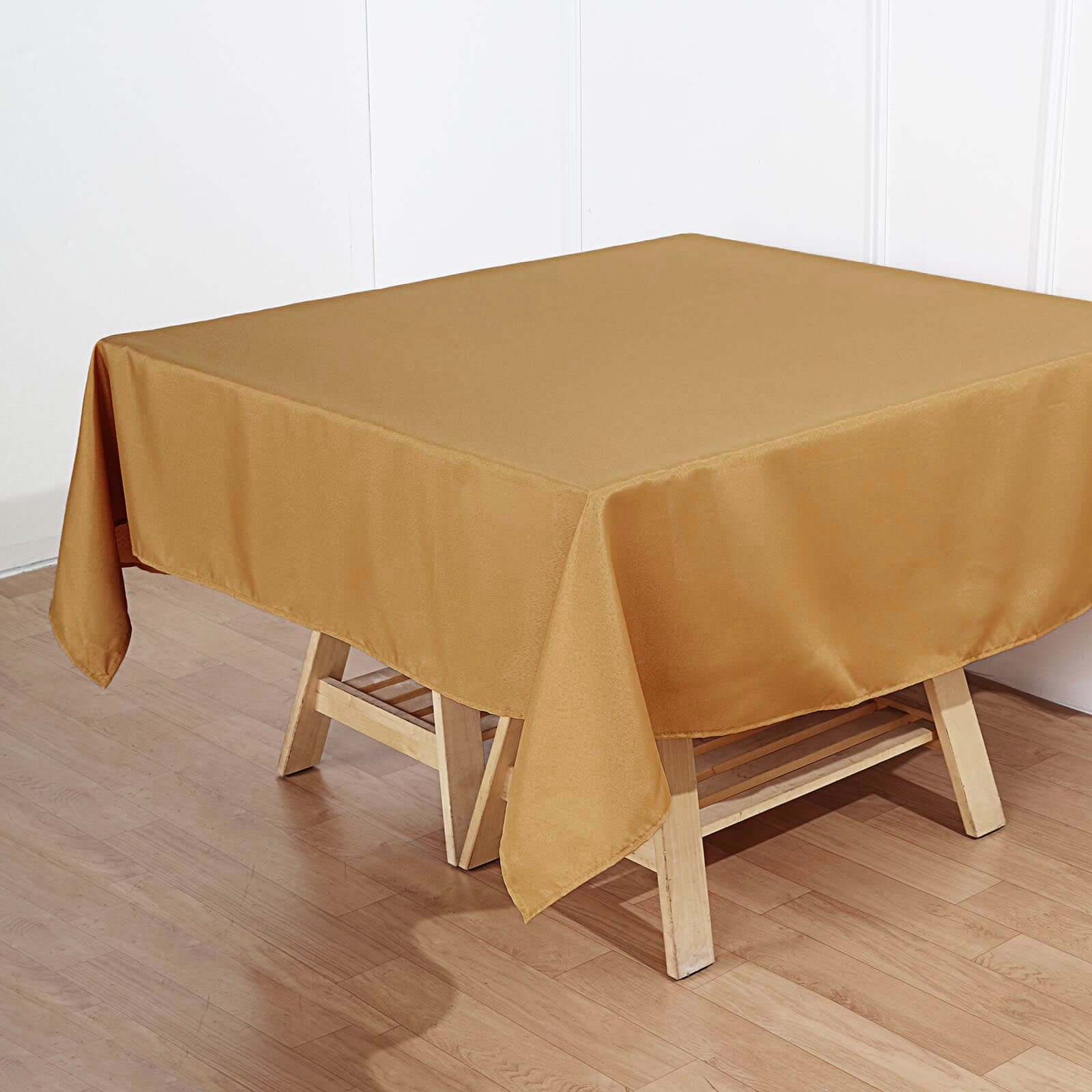 Polyester Square 70x70 Tablecloth Gold - Wrinkle-Resistant & Durable Table Cover