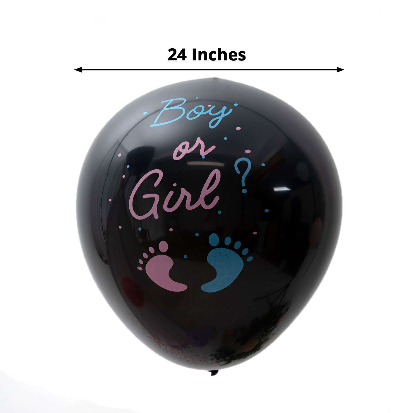 24 Gender Reveal Pink Confetti Filled Boy Or Girl Print Latex Balloon