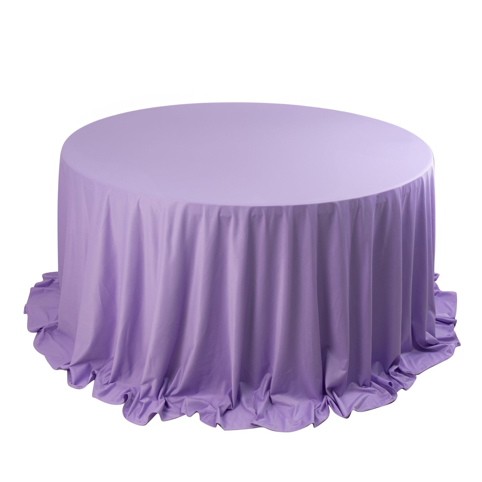 Premium Scuba Round 132 Tablecloth Lavender Lilac - Wrinkle Free & Stain Resistant Seamless Table Cover