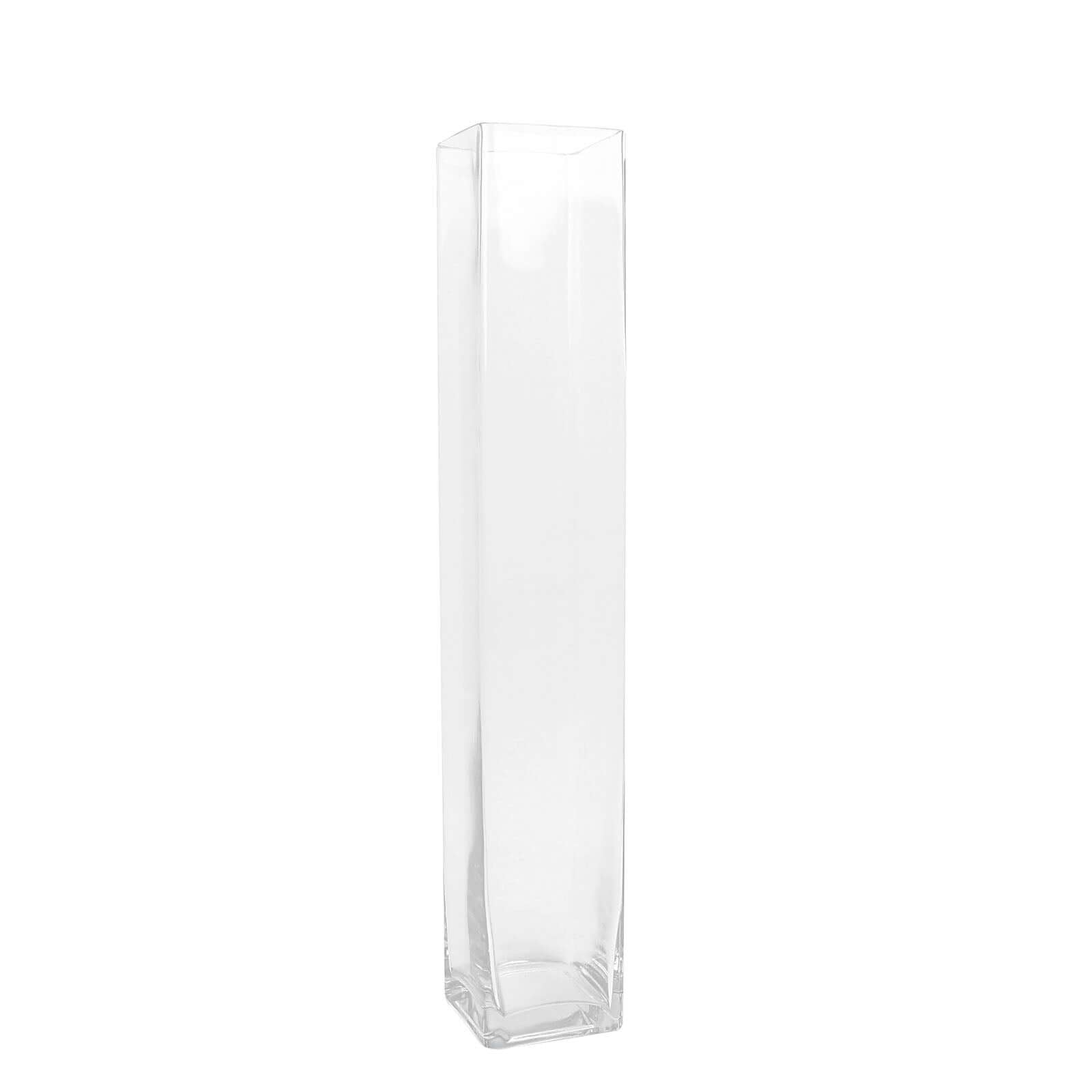 2-Pack Glass Cylinder Vases Square Clear - Durable Heavy Duty Floral Centerpieces for Weddings 28