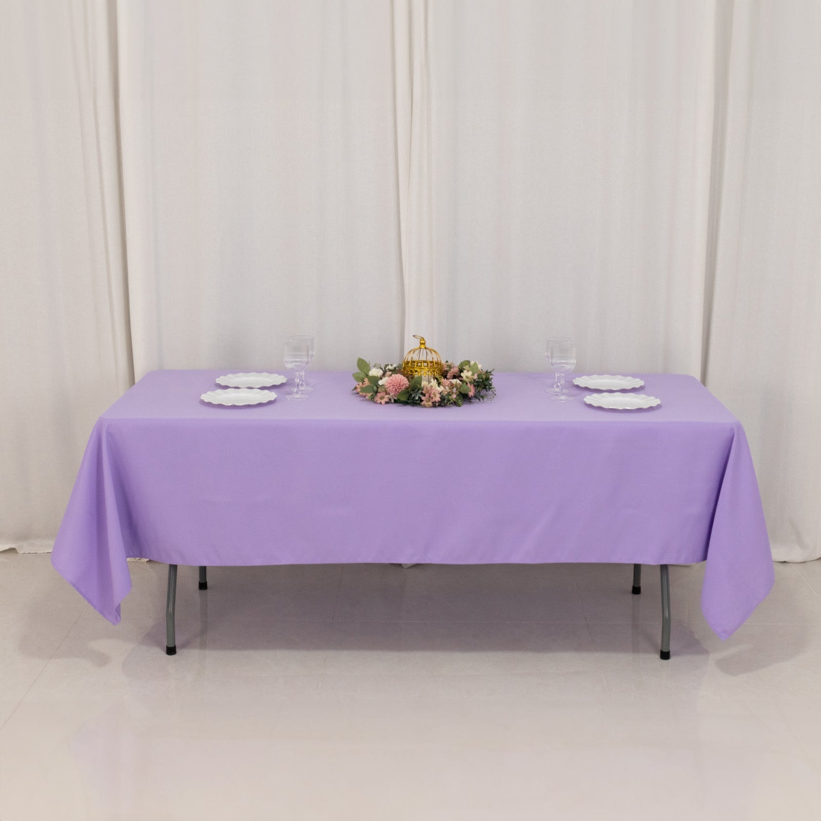 Premium Polyester 60x102 Rectangle Tablecloth Lavender Lilac - Durable 220GSM Wrinkle-Resistant Table Cover