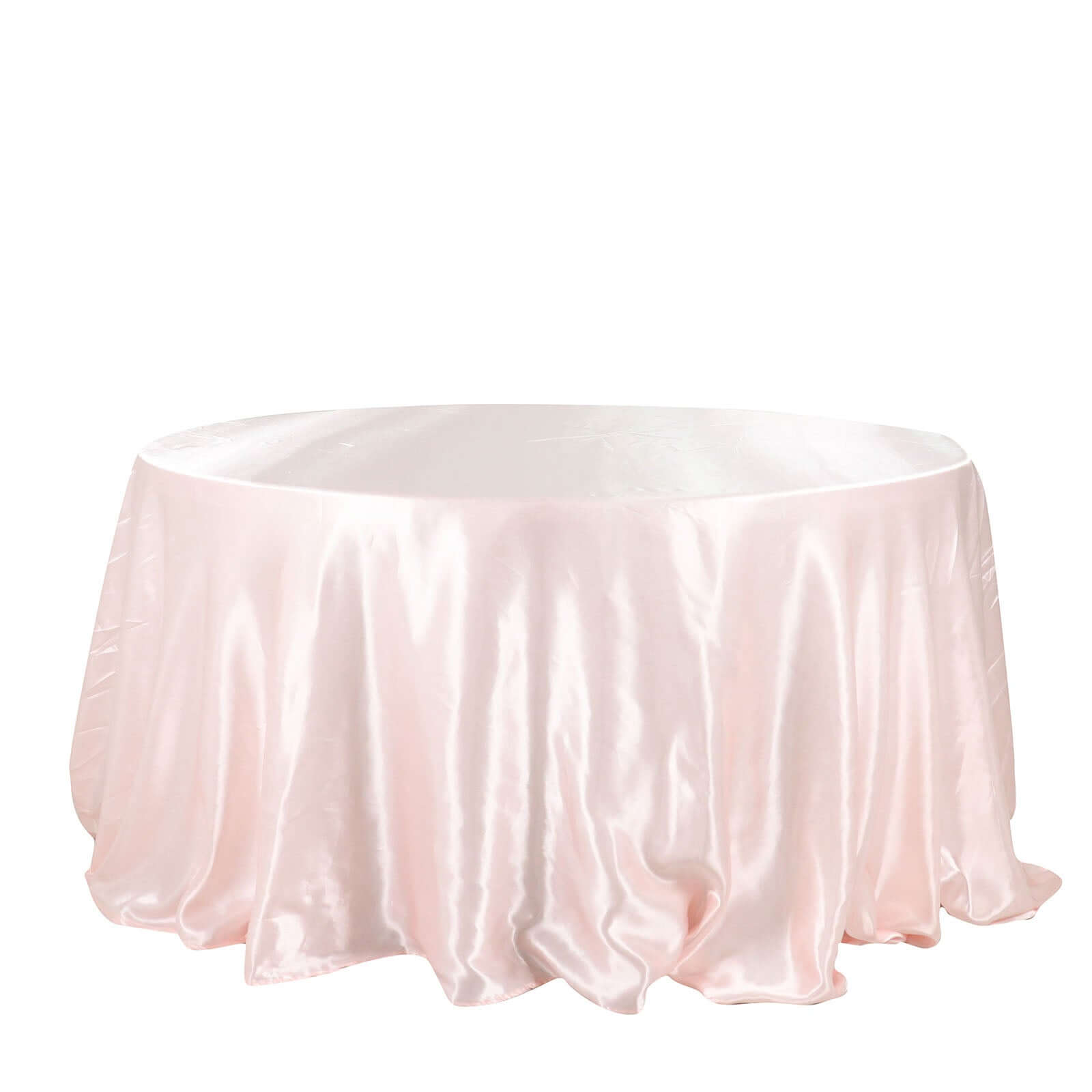 Satin 132 Round Tablecloth Blush - Stylish Seamless Table Cover