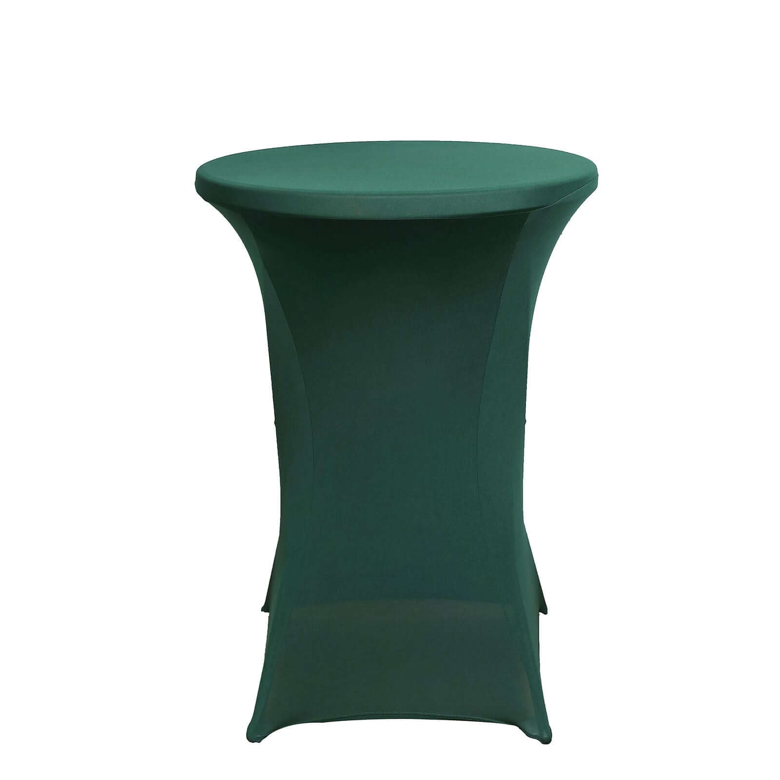 Spandex 24-32 Round Cocktail Table Cover Hunter Emerald Green - Easy to Maintain Stretch Fitted Highboy Tablecloth